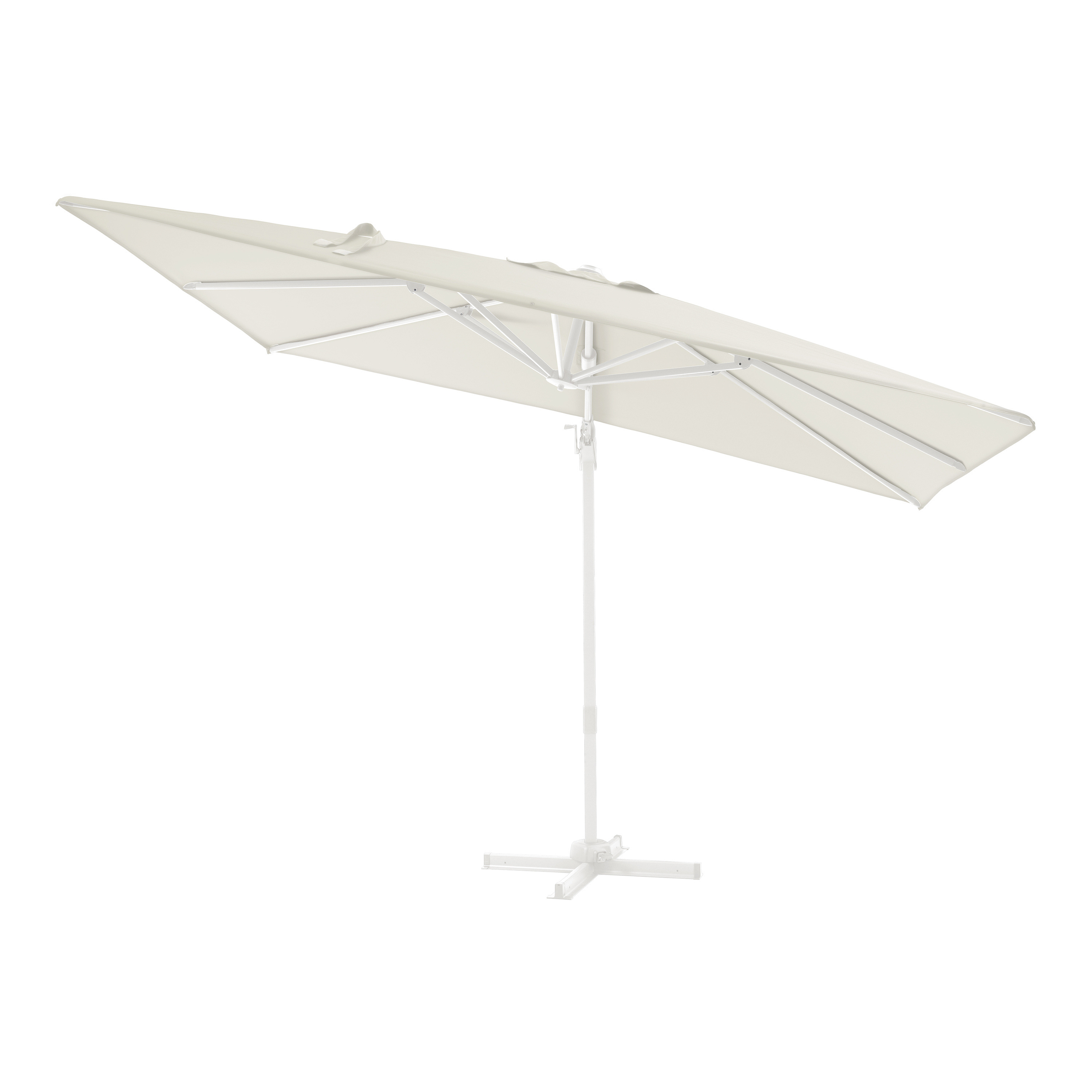 AXI Milad Premium Parasol déporté 200x300cm Blanc/Beige