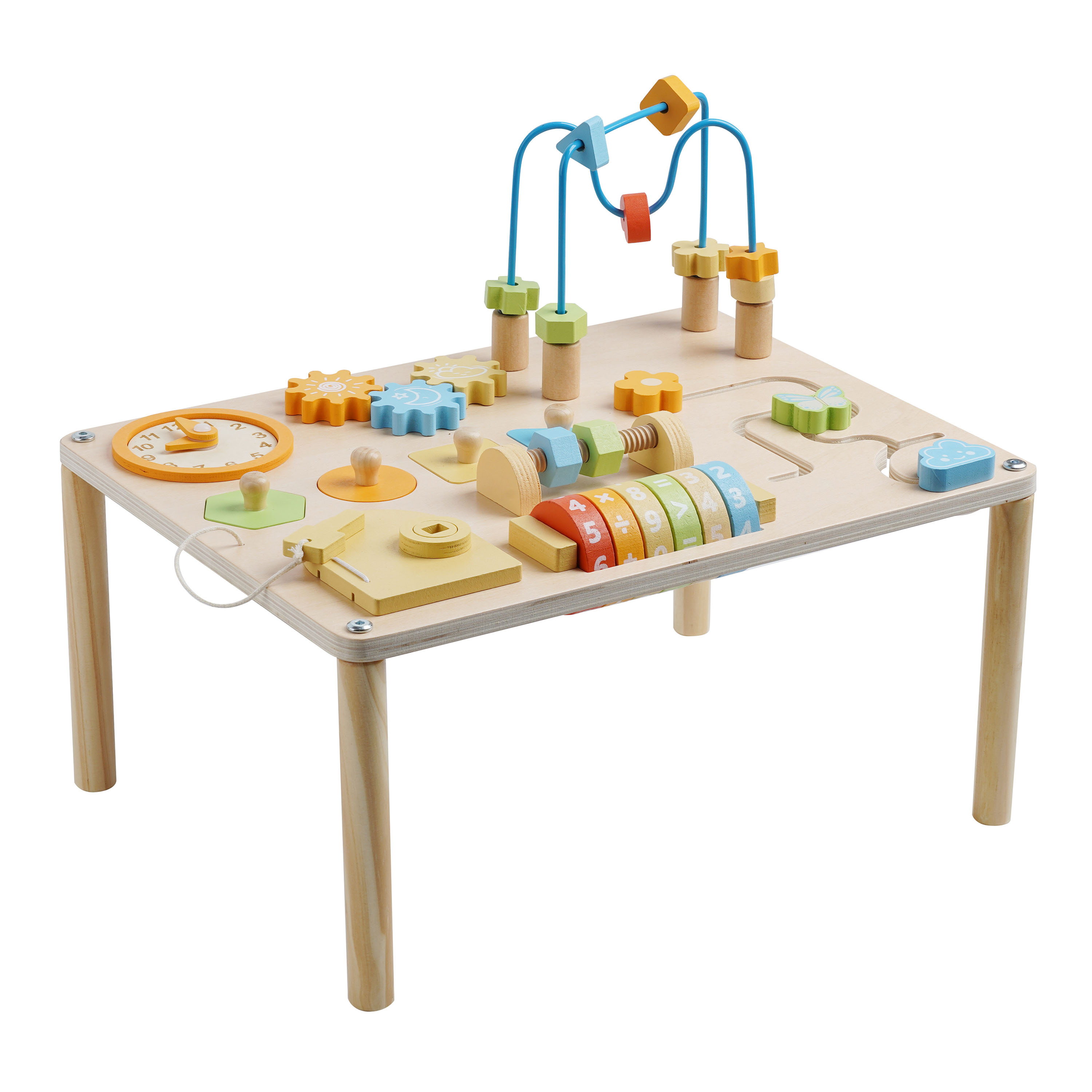 Sunny Maud Wooden Activity Table with Bead Maze