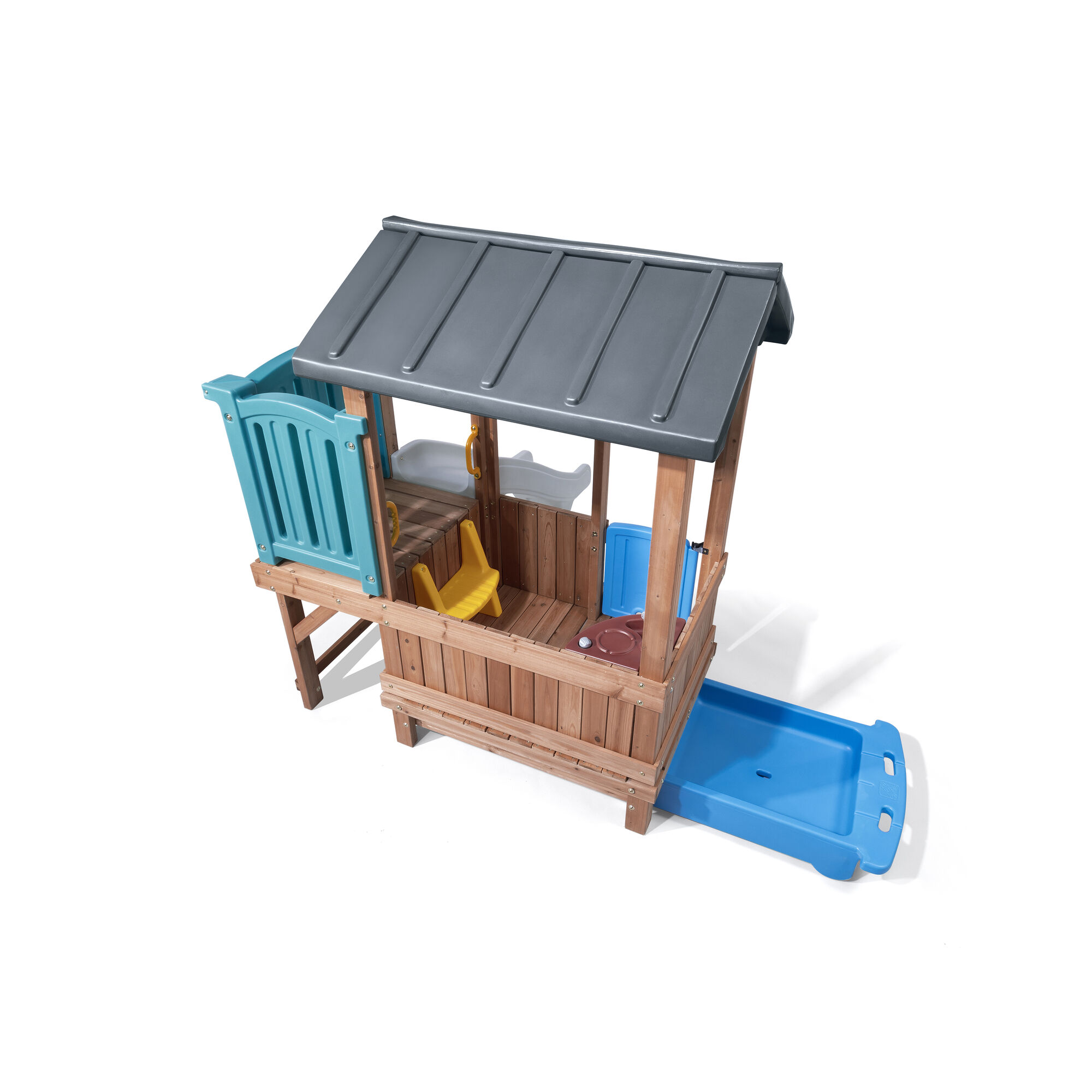 Step2 Woodland Adventure Maisonnette en bois et Toboggan plastique 