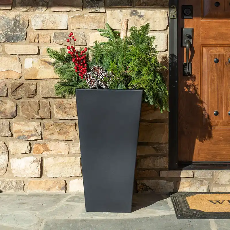 Step2 Tremont Vierkant Bloempot Groot - Onyx Black