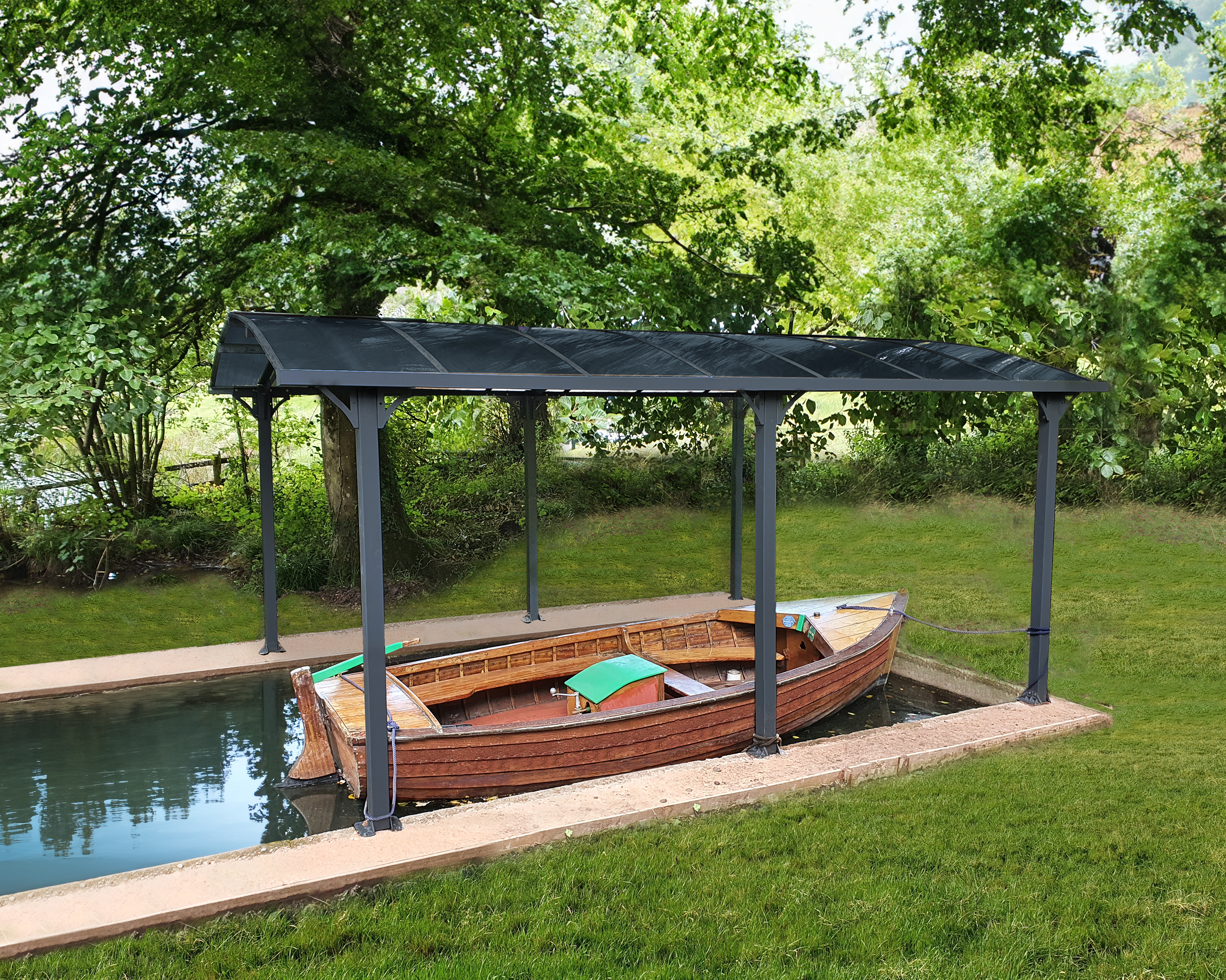 Canopia Arcadia 650X360 cm Carport Enkel Donkergrijs Brons-7290108138641 Canopia Arcadia 650X360 cm Carport Enkel Donkergrijs Brons