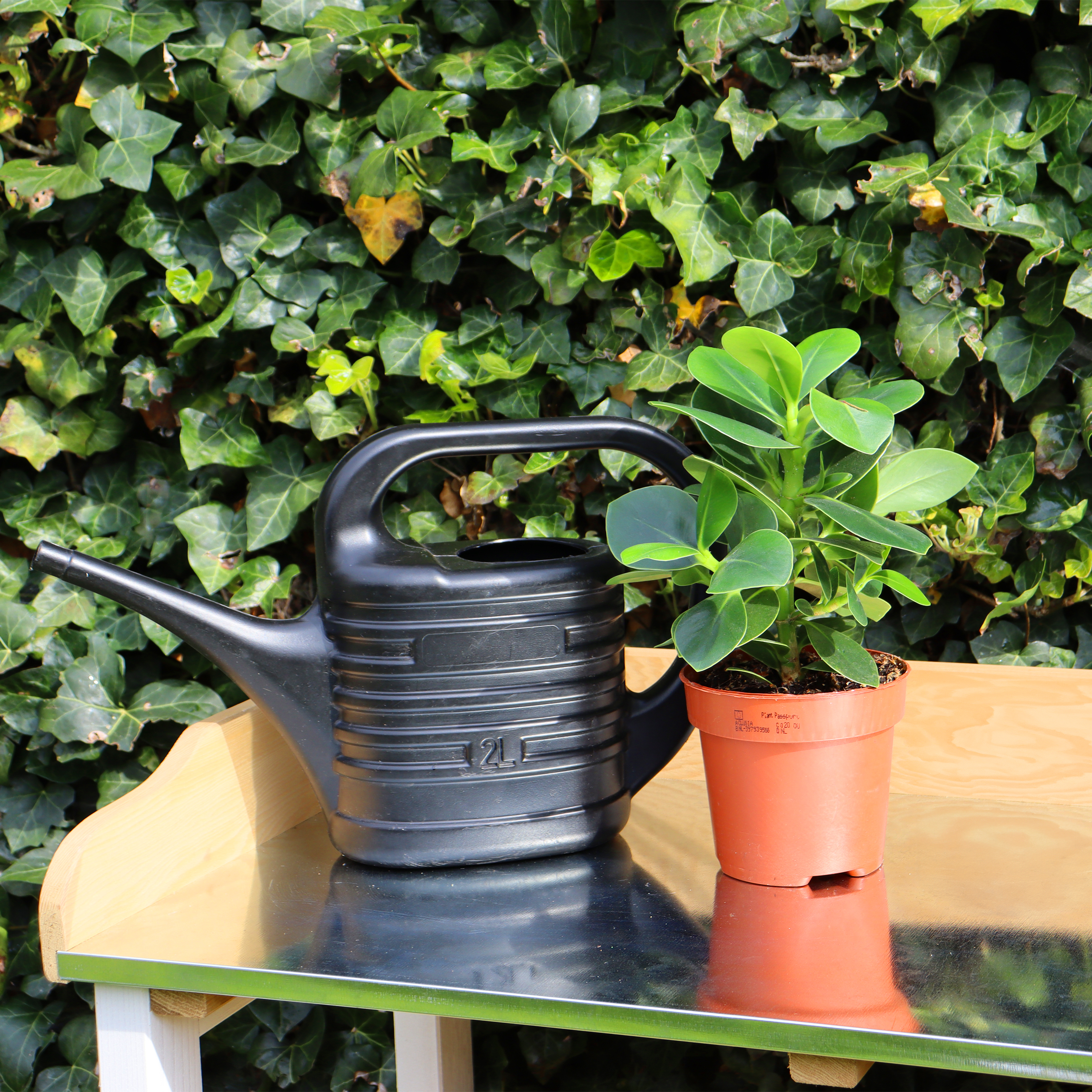 AXI Oppottafel met opbergplanken Bruin/wit-8717973938163 AXI Oppottafel met opbergplanken Bruin/wit