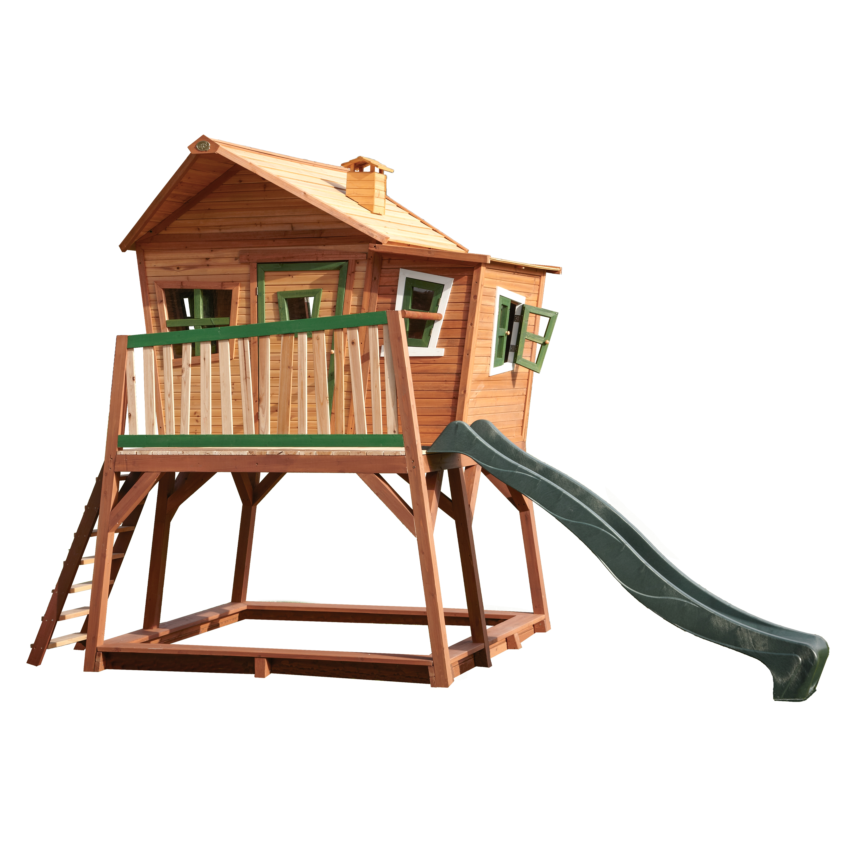 AXI Max Playhouse Brown/Green - Green Slide