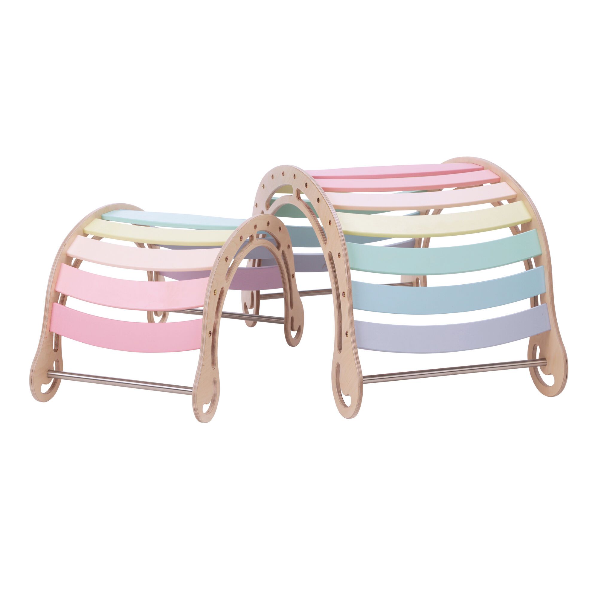 KateHaa Houten XXL Waldorf Rocker met Klimwand Pastel