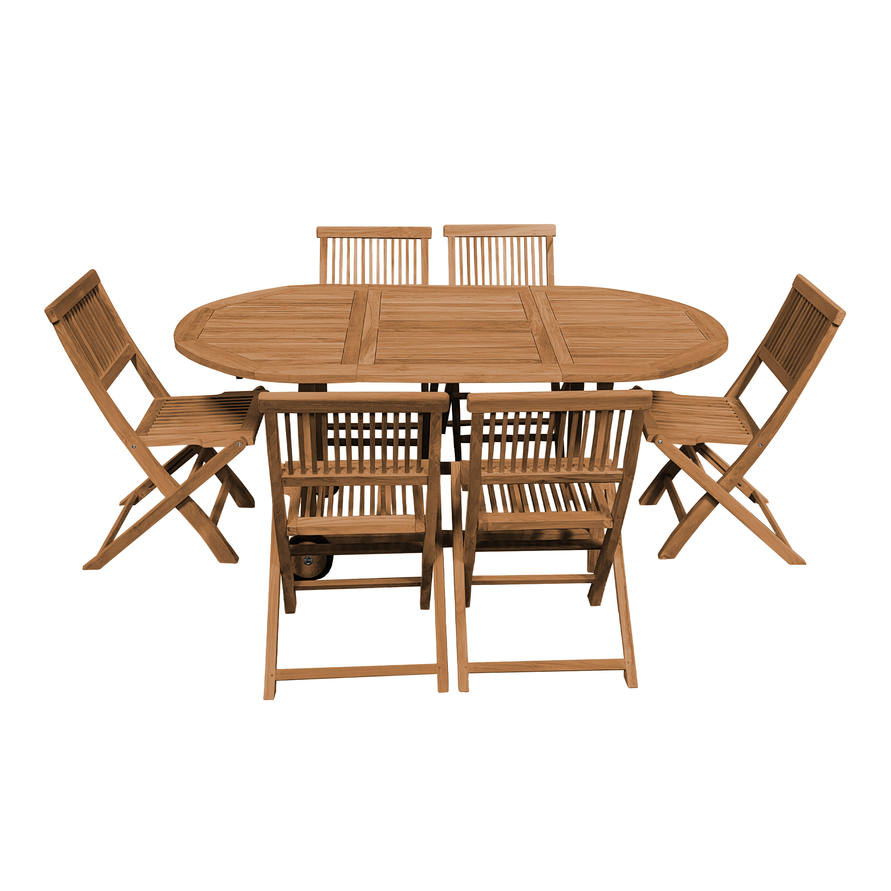 AXI Jadi Teak Foldable Garden Set with 6 Chairs
