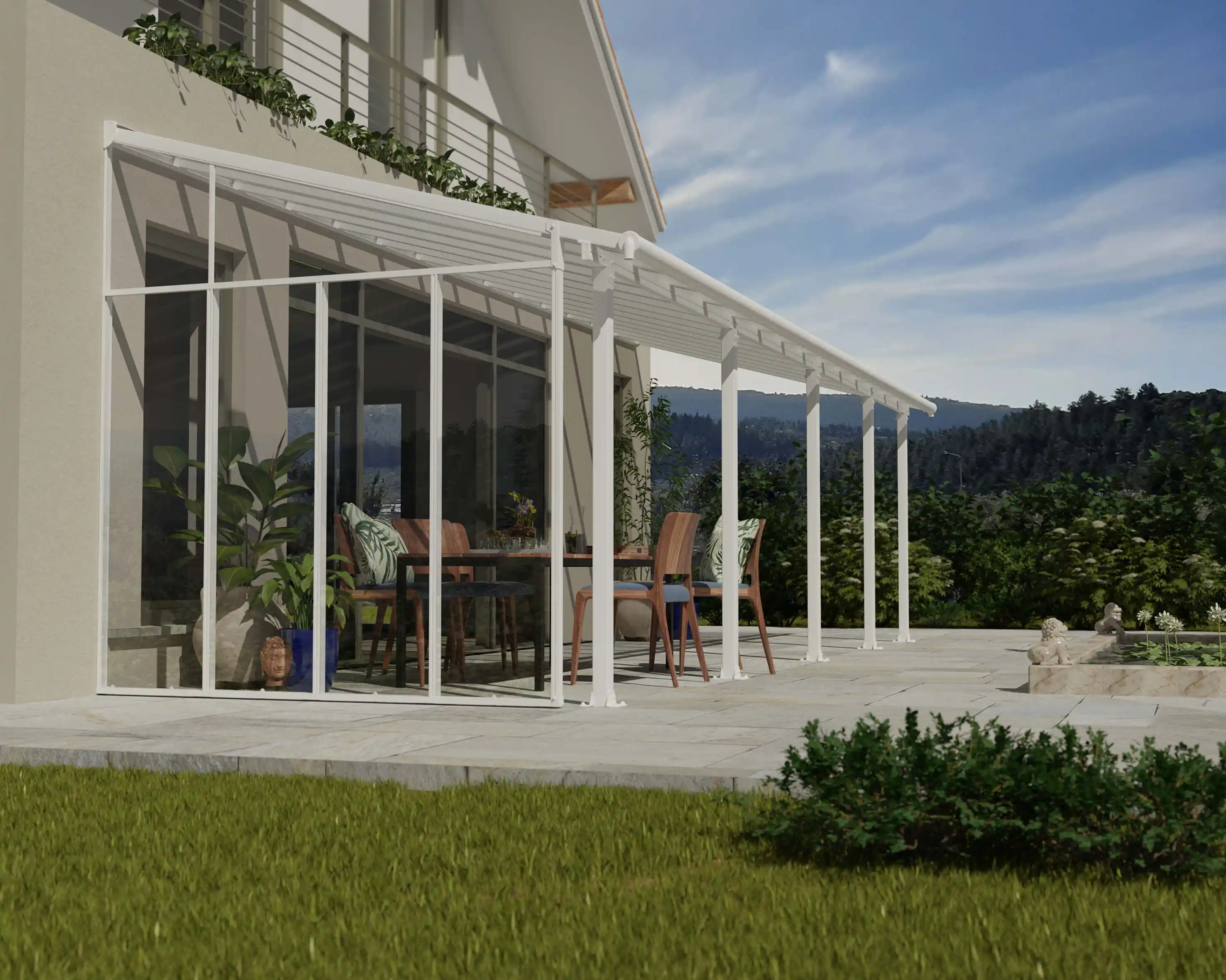 Canopia 3 m Witte Terrasoverkapping Zijwand Wit-7290108137675 Canopia 3 m Witte Terrasoverkapping Zijwand Wit