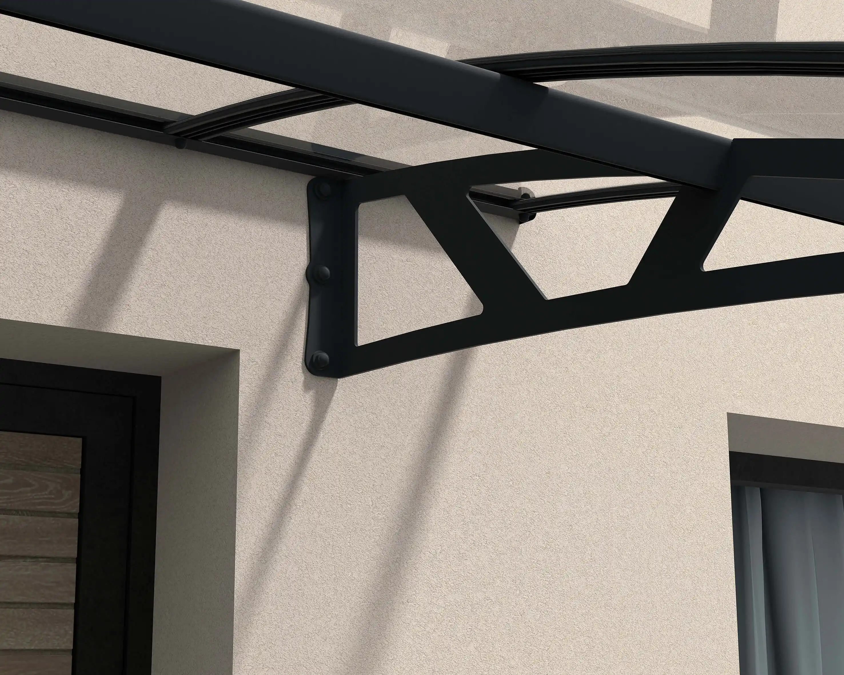 Canopia Amsterdam 223X140 cm  Deur en Veranda Luifel Donkergrijs Helder