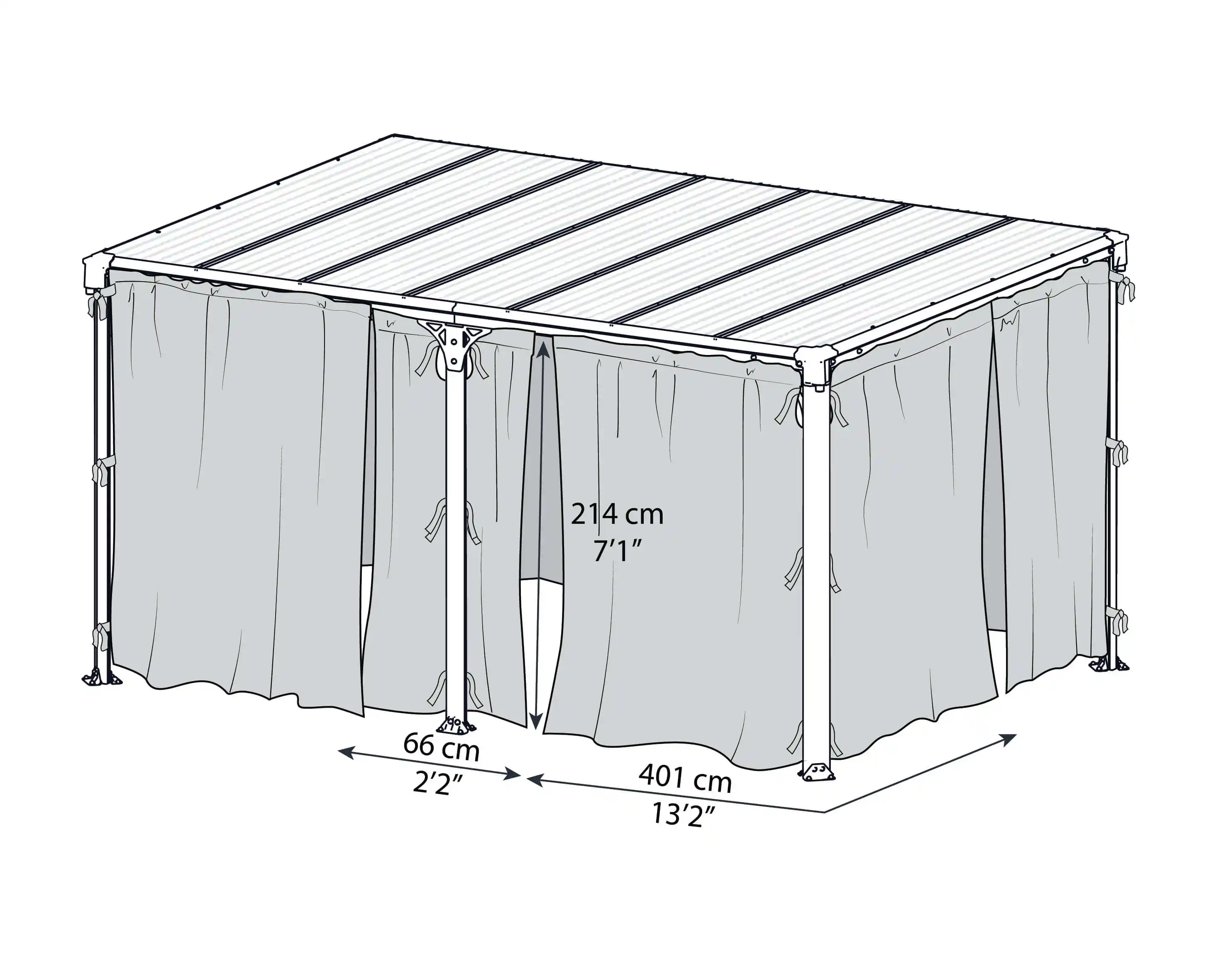 Canopia Moustiquaire 300X430 pour pavillon de jardin Milan & Martinique 360X500 Noir