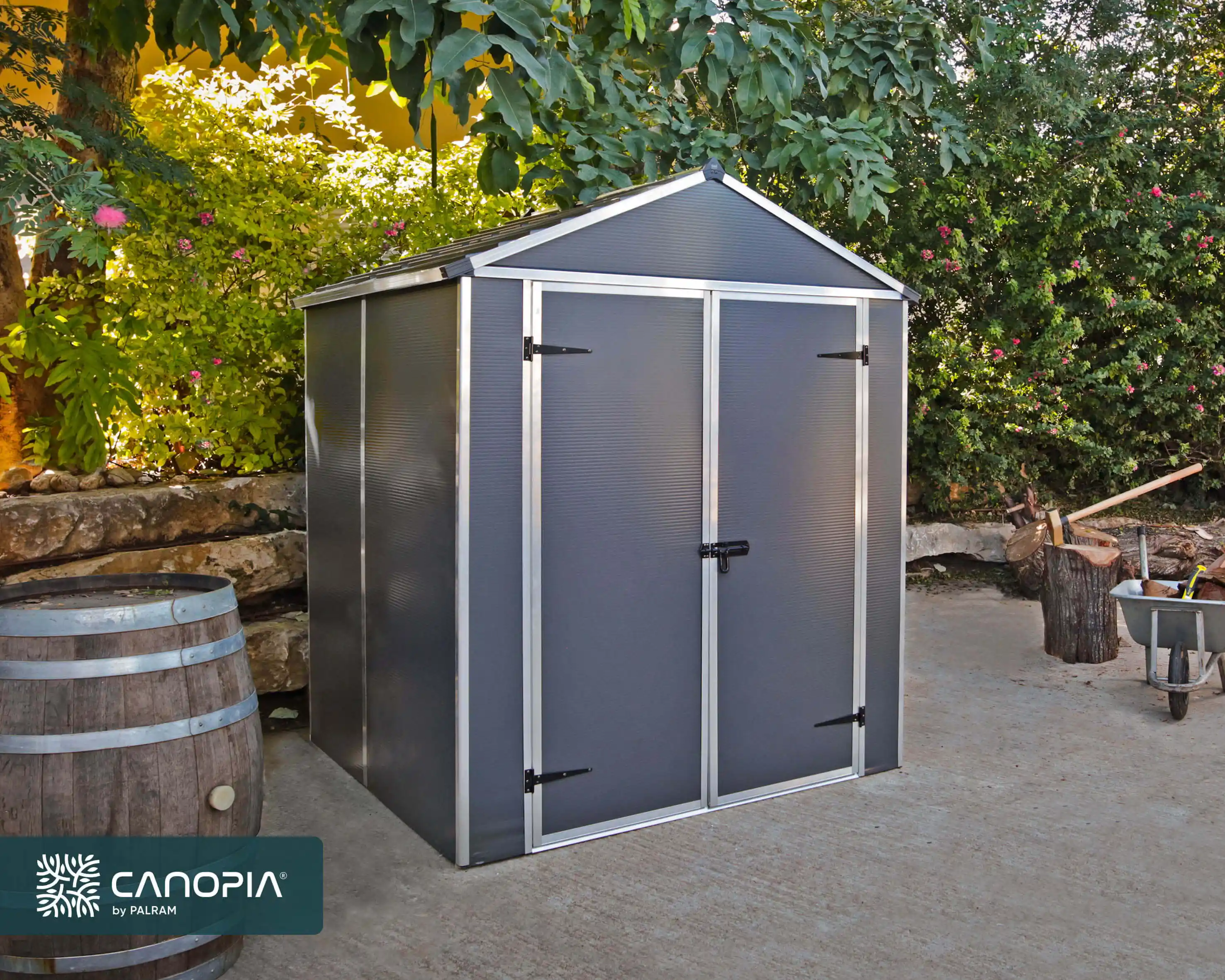 Canopia Rubicon 154X185X217 cm Ultra Duurzame openlucht Opslag Schuur voor tuin Donkergrijs-7290108603392 Canopia Rubicon 154X185X217 cm Ultra Duurzame openlucht Opslag Schuur voor tuin Donkergrijs