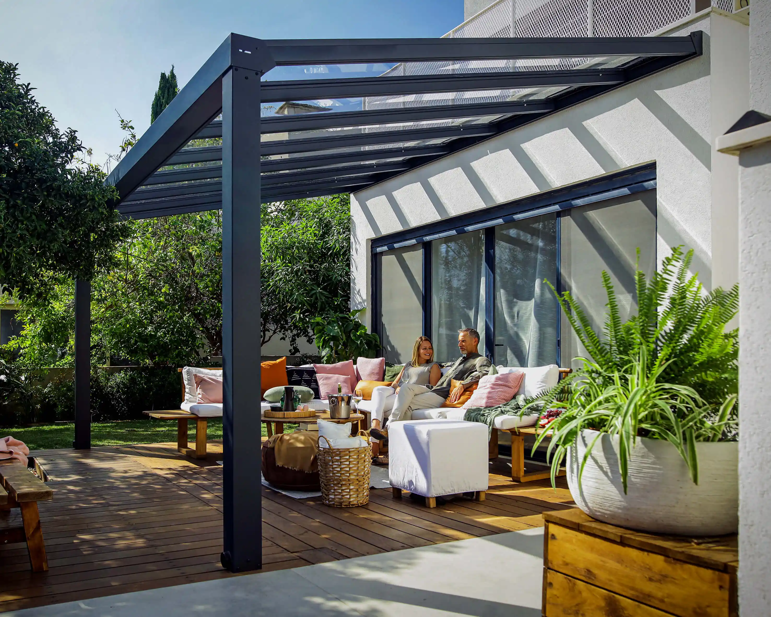 Canopia Stockholm 340X515 cm Terrasoverkapping Donkergrijs Helder-7290108137095 Canopia Stockholm 340X515 cm Terrasoverkapping Donkergrijs Helder