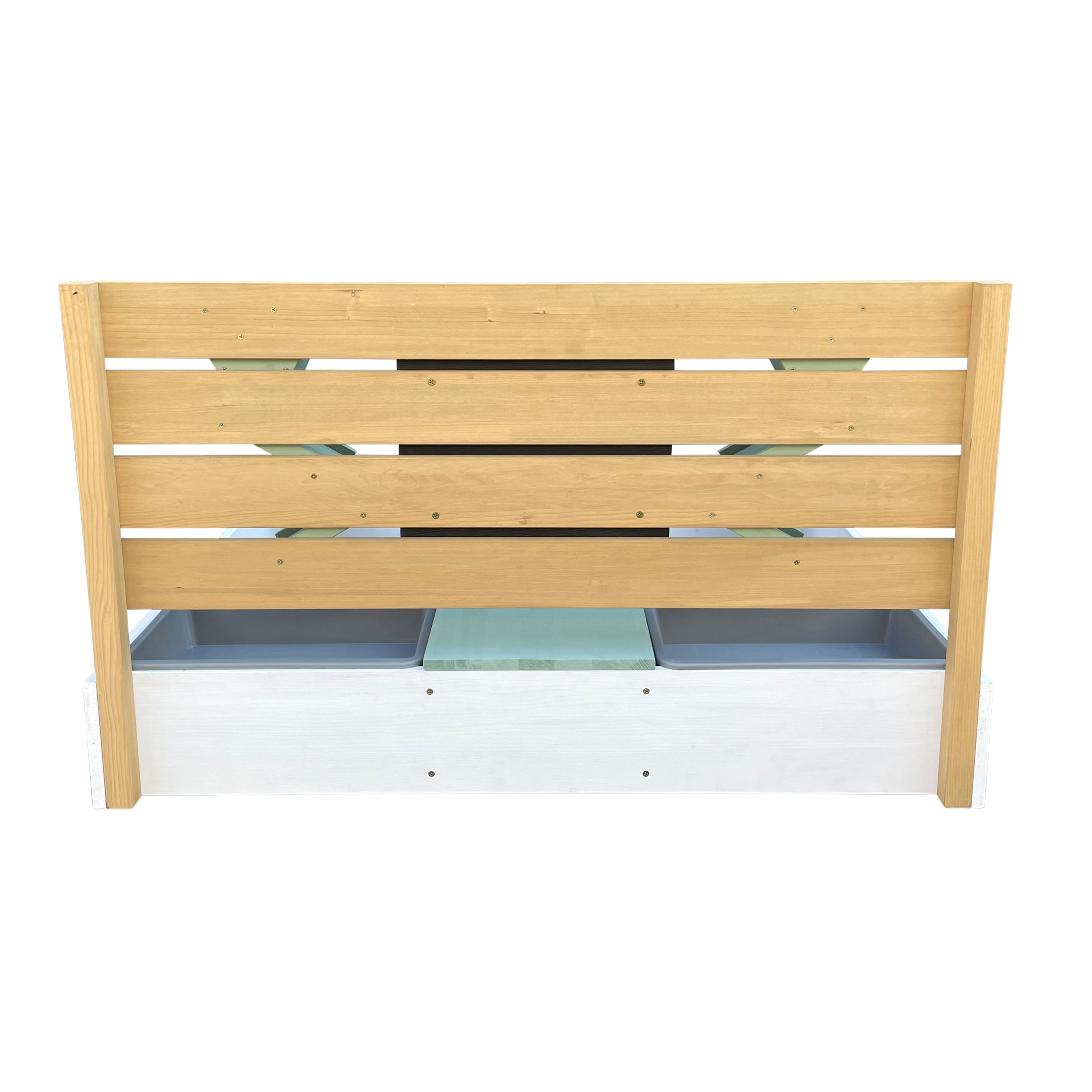 AXI Cato sandbox with sand & water trays and Play wall - 100 x 105 cm - White/green