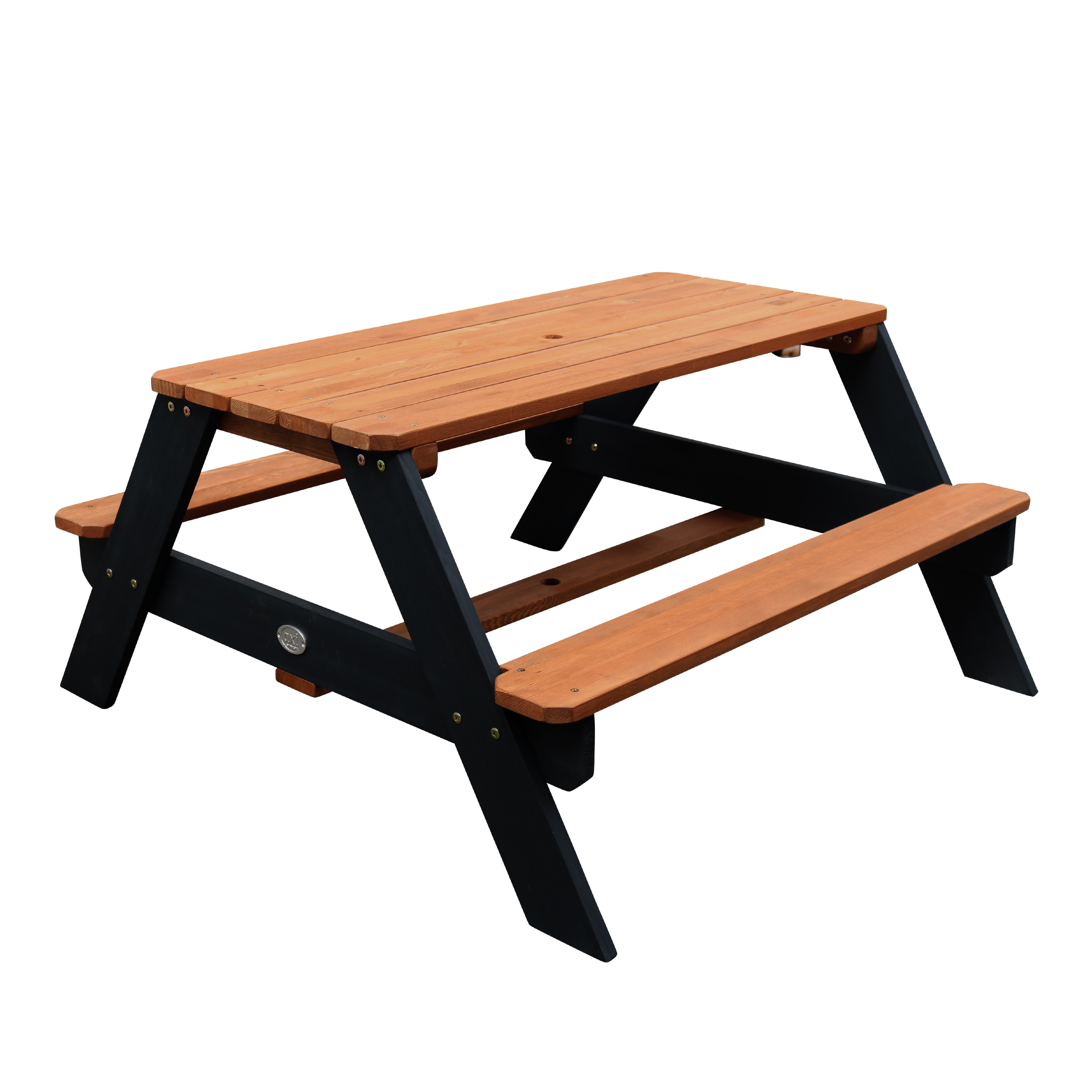 AXI Nick Picnic Table Anthracite/Brown - Umbrella Blue/White