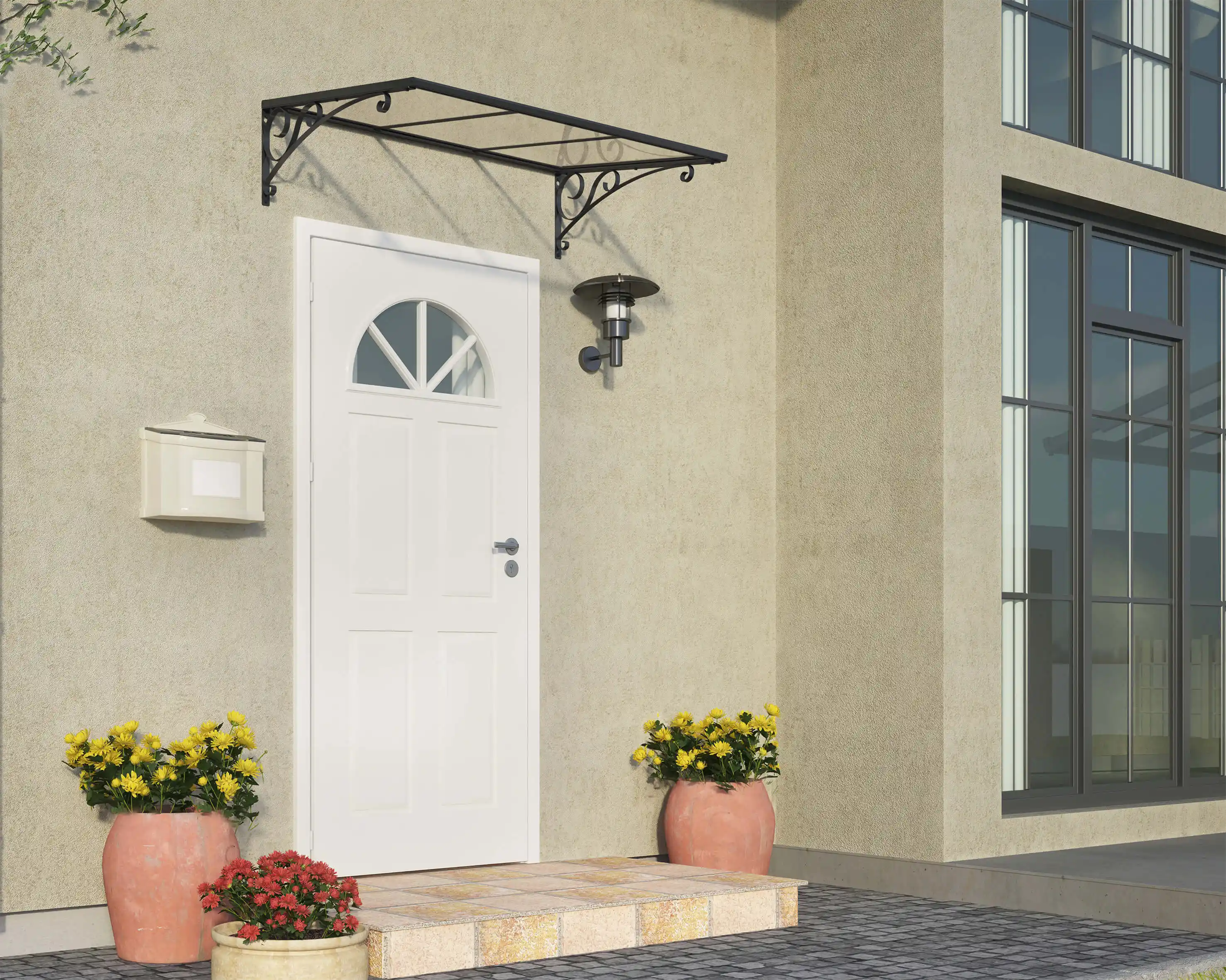 Canopia Venus Deur en Veranda Luifel 135X88X35 cm Donkergrijs Helder