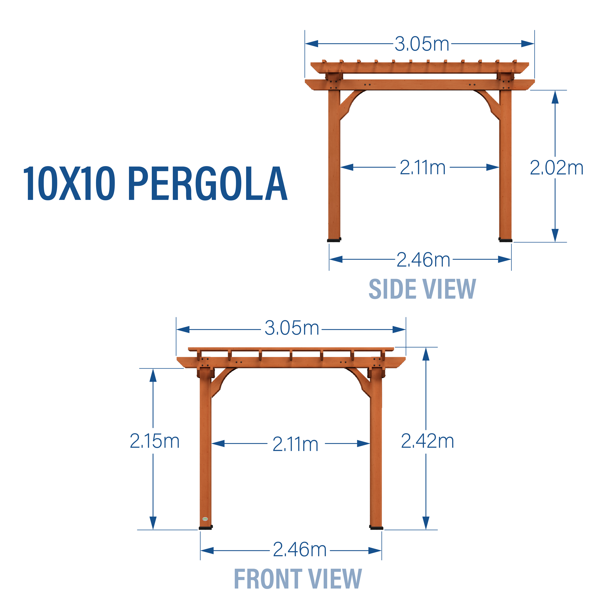 Backyard Discovery Pergola en bois 305 x 305 cm