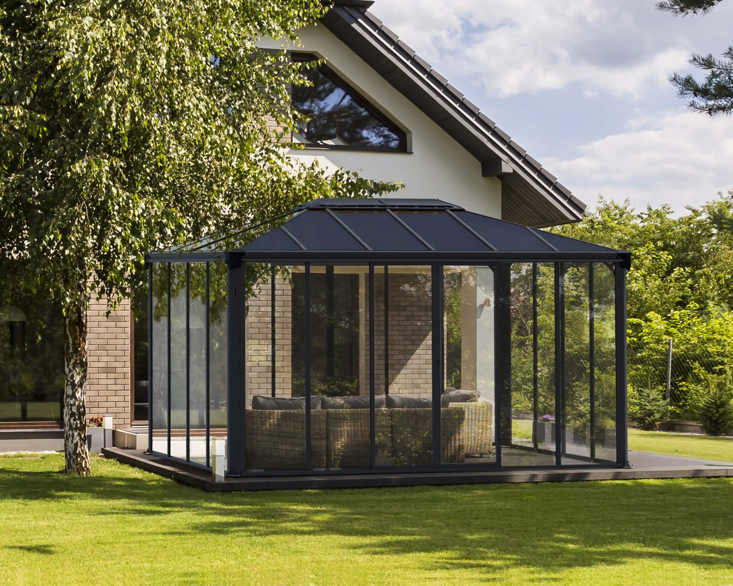 Canopia Ledro 430X296 cm Gesloten tuinpaviljoen Donkergrijs Brons-7290108139648 Canopia Ledro 430X296 cm Gesloten tuinpaviljoen Donkergrijs Brons
