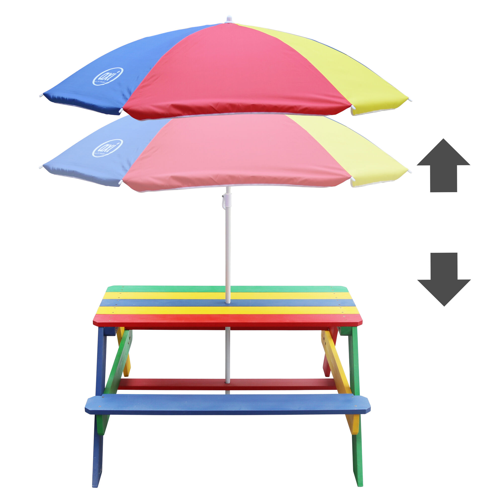 productfoto AXI Nick Picknicktafel Regenboog - Parasol Regenboog