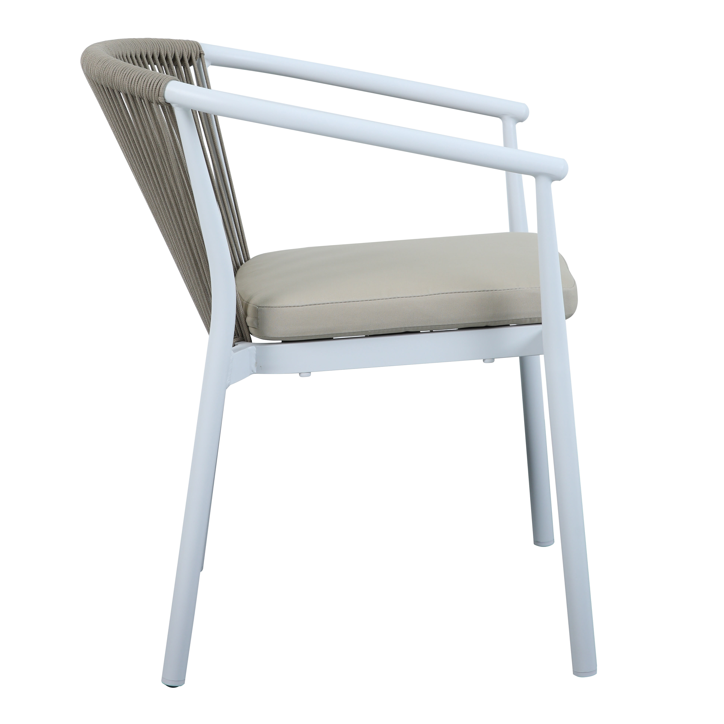 AXI Suvi Table et chaise de jardin avec 4 Chaises blanches en polywood aspect teck 