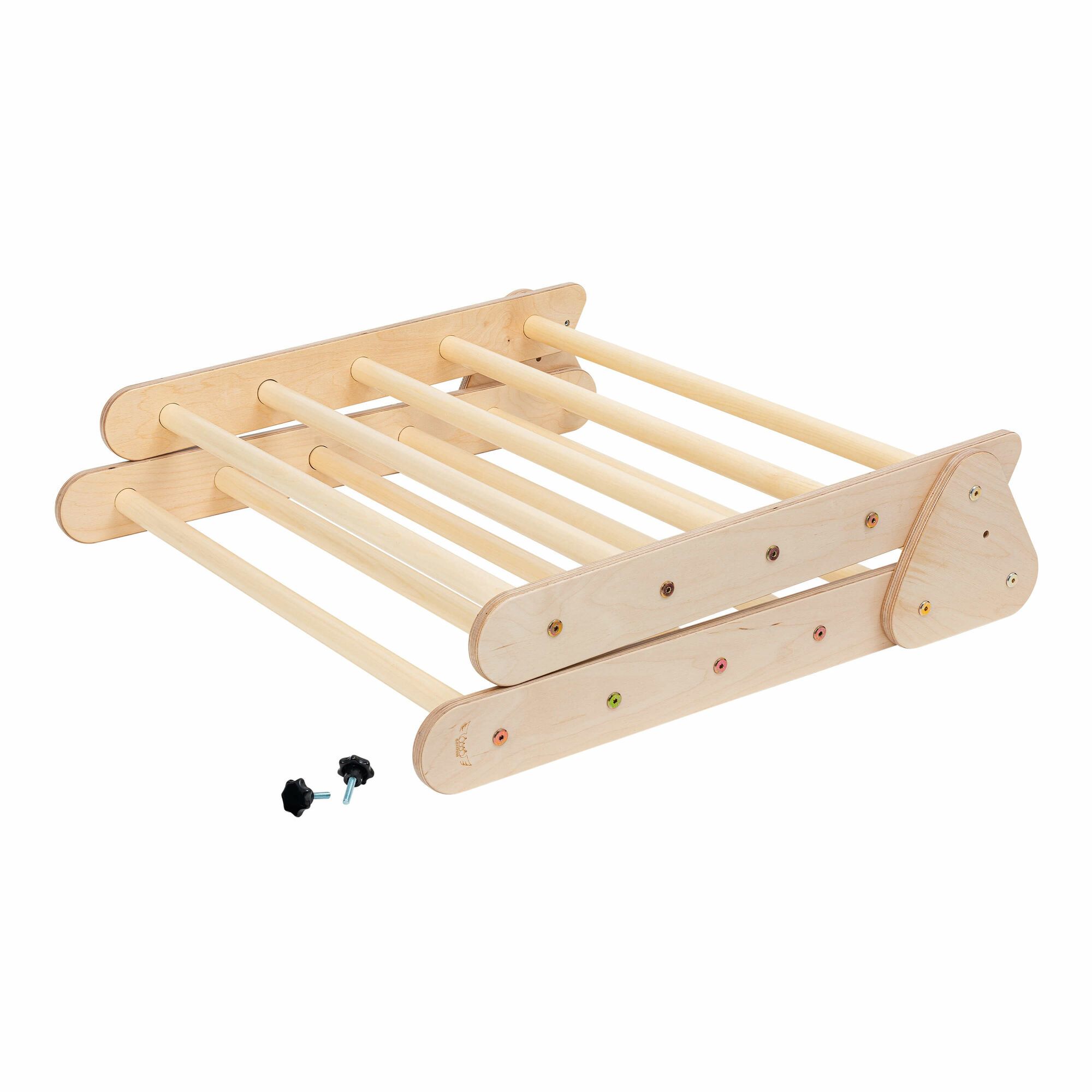 KateHaa Houten Klimdriehoek met Ladder en Klimwand Naturel-4751038481090 KateHaa Houten Klimdriehoek met Ladder en Klimwand Naturel