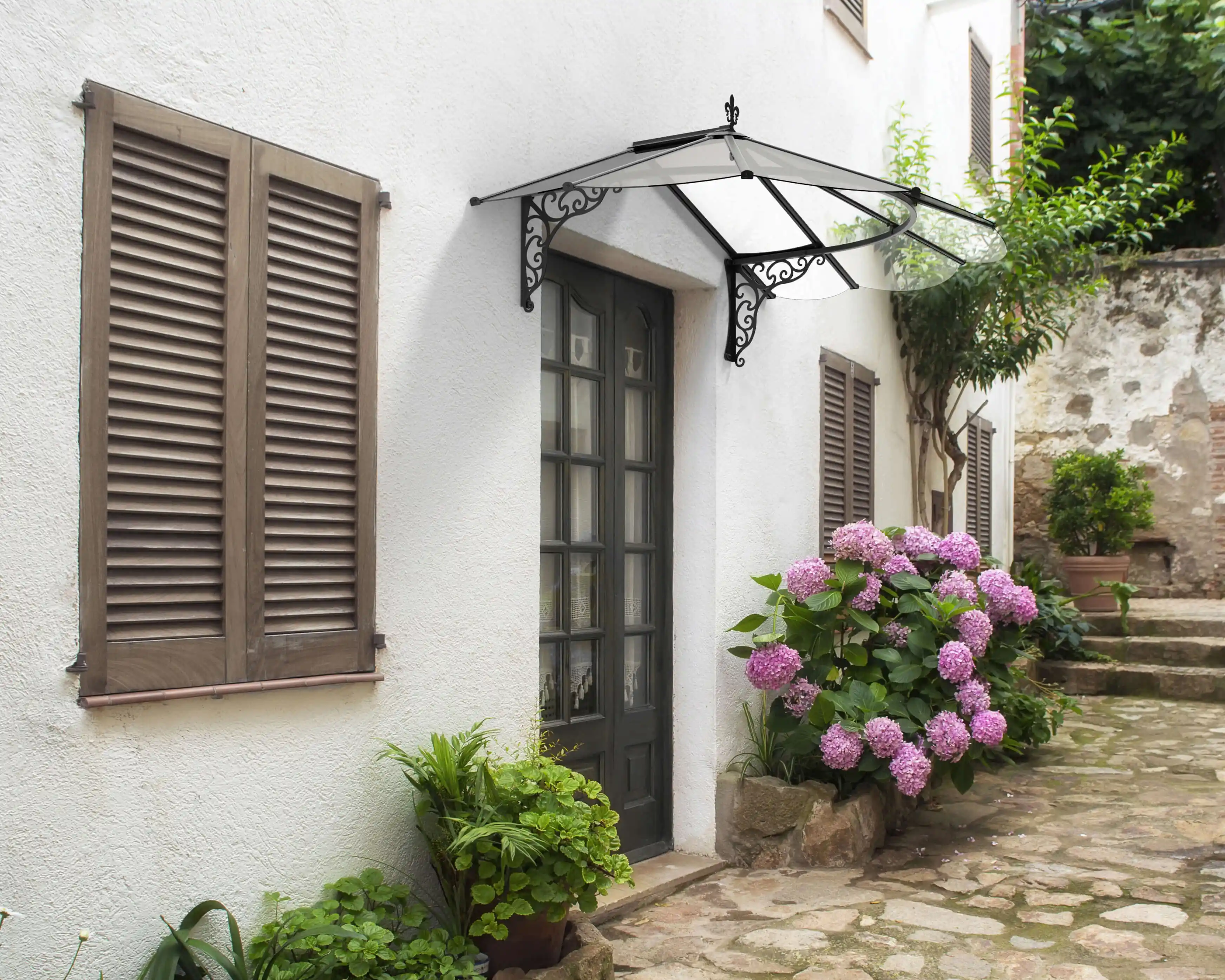 Canopia Iris 175X125 cm Deur en Veranda Luifel Zwart Helder-7290108136548 Canopia Iris 175X125 cm Deur en Veranda Luifel Zwart Helder
