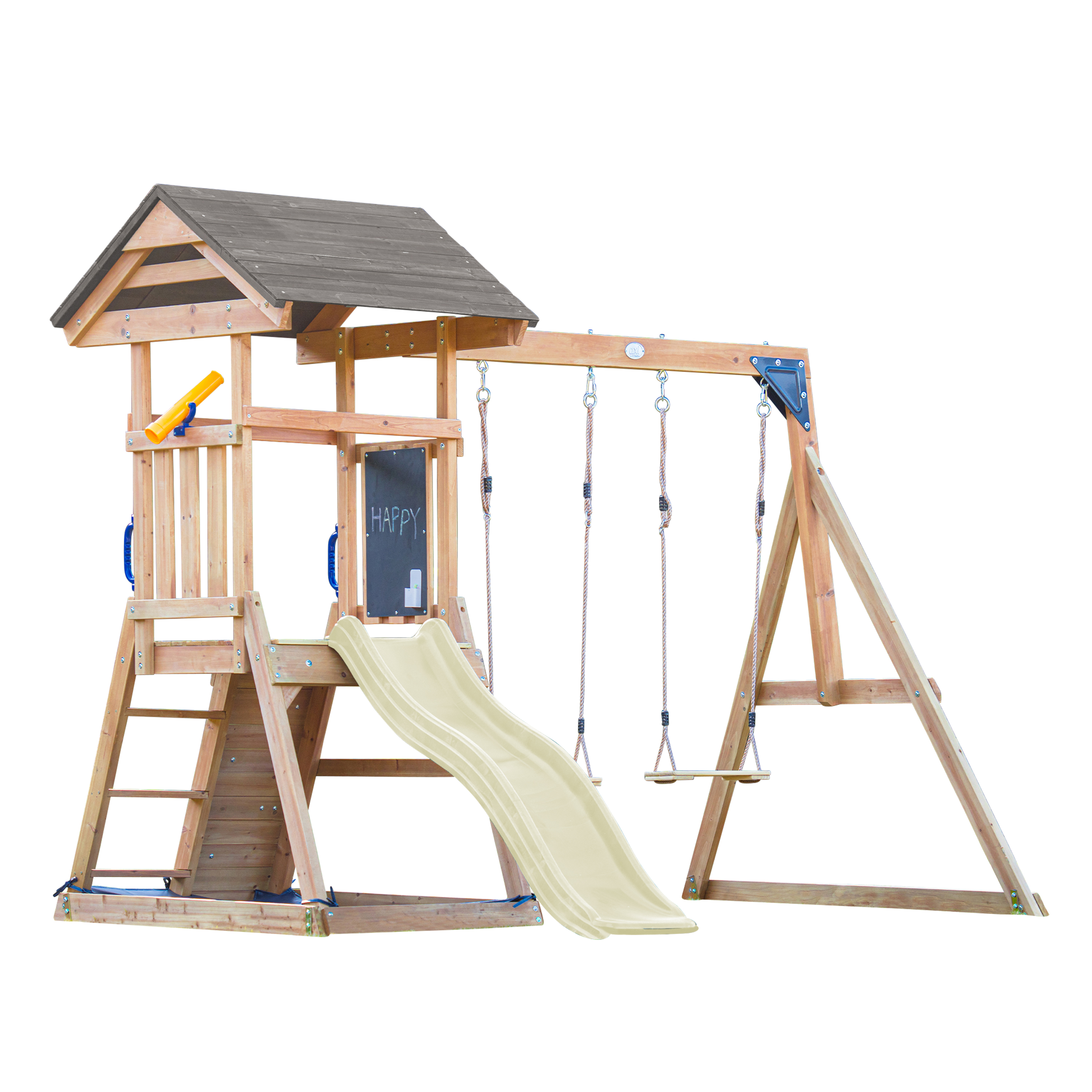 AXI Mia Climbing Frame with Double Swing Set – Cream Slide