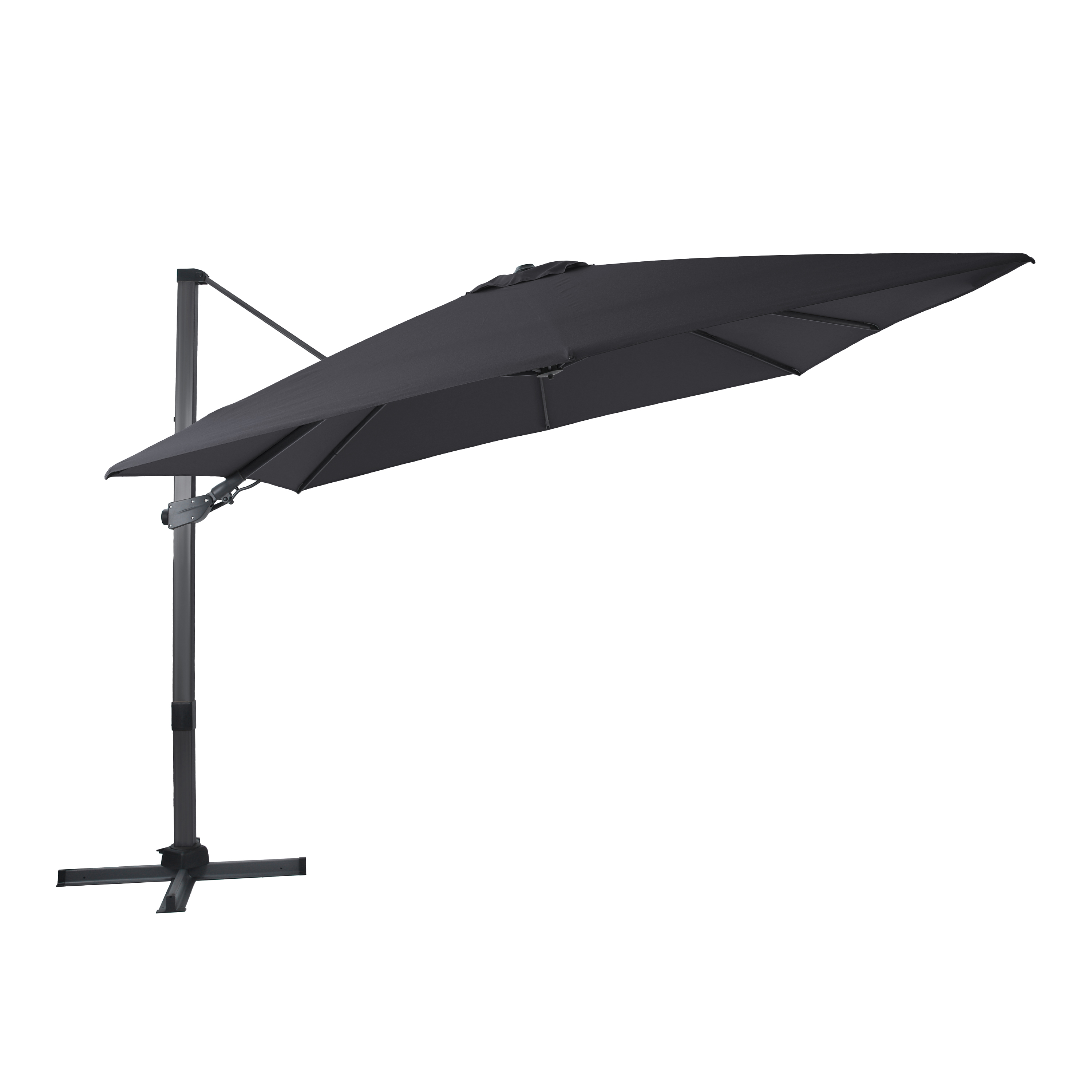 AXI Apollo Premium Parasol déporté 300x300cm Anthracite/Gris