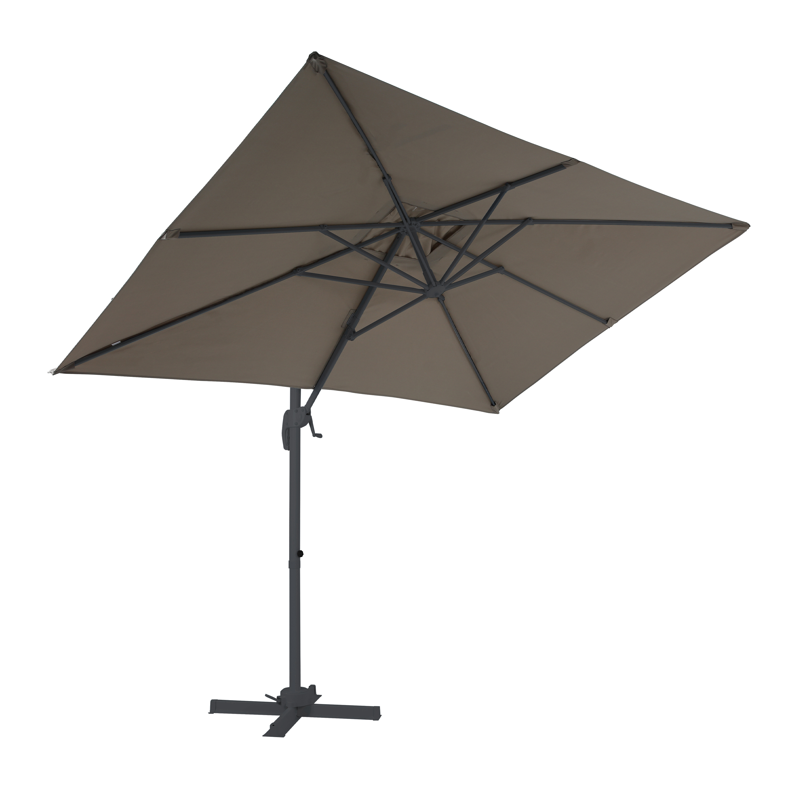 AXI Coco Parasol déporté 200x300cm Anthracite/taupe 