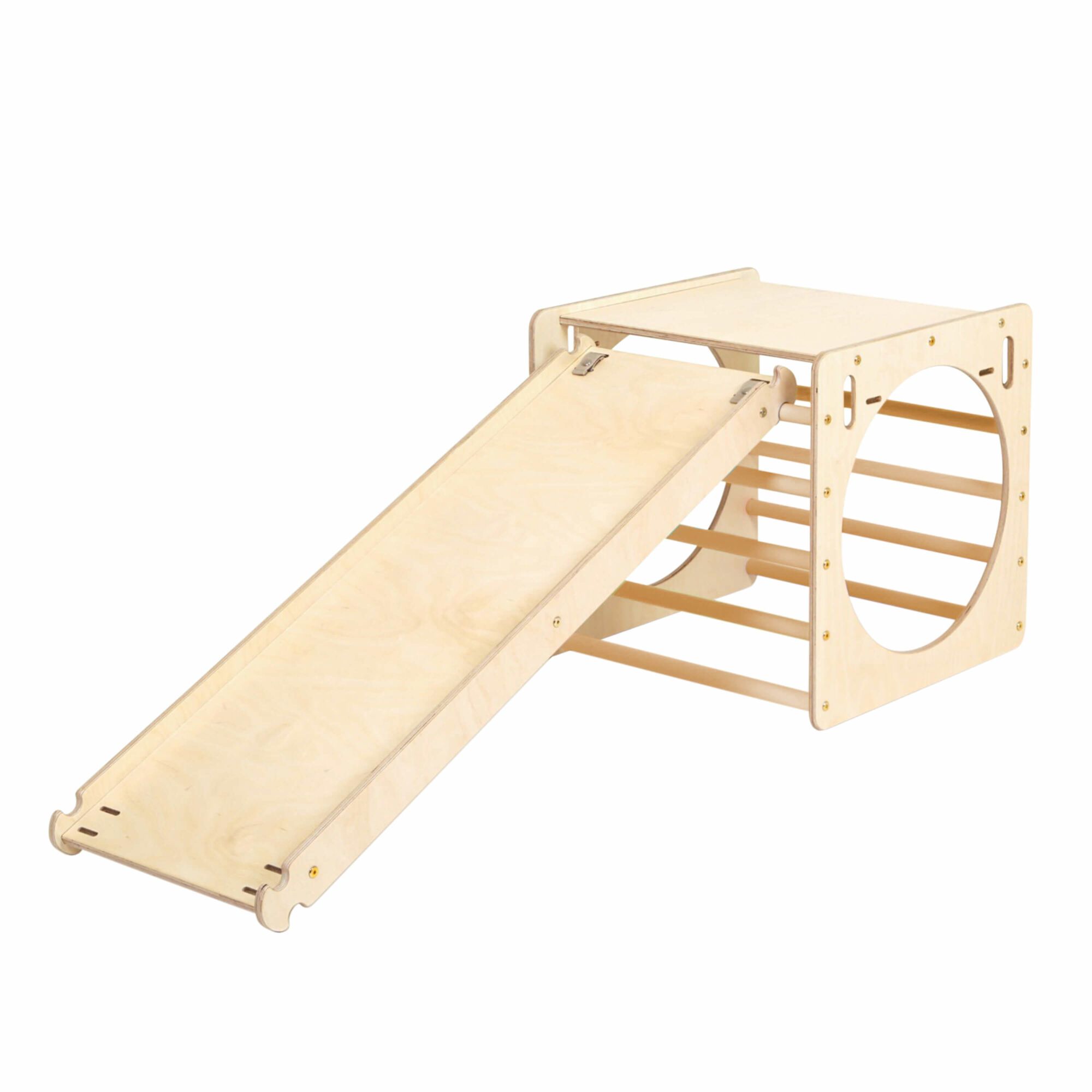 KateHaa Houten Activiteiten Kubus met Ladder en Klimwand Naturel-4751038481069 KateHaa Houten Activiteiten Kubus met Ladder en Klimwand Naturel