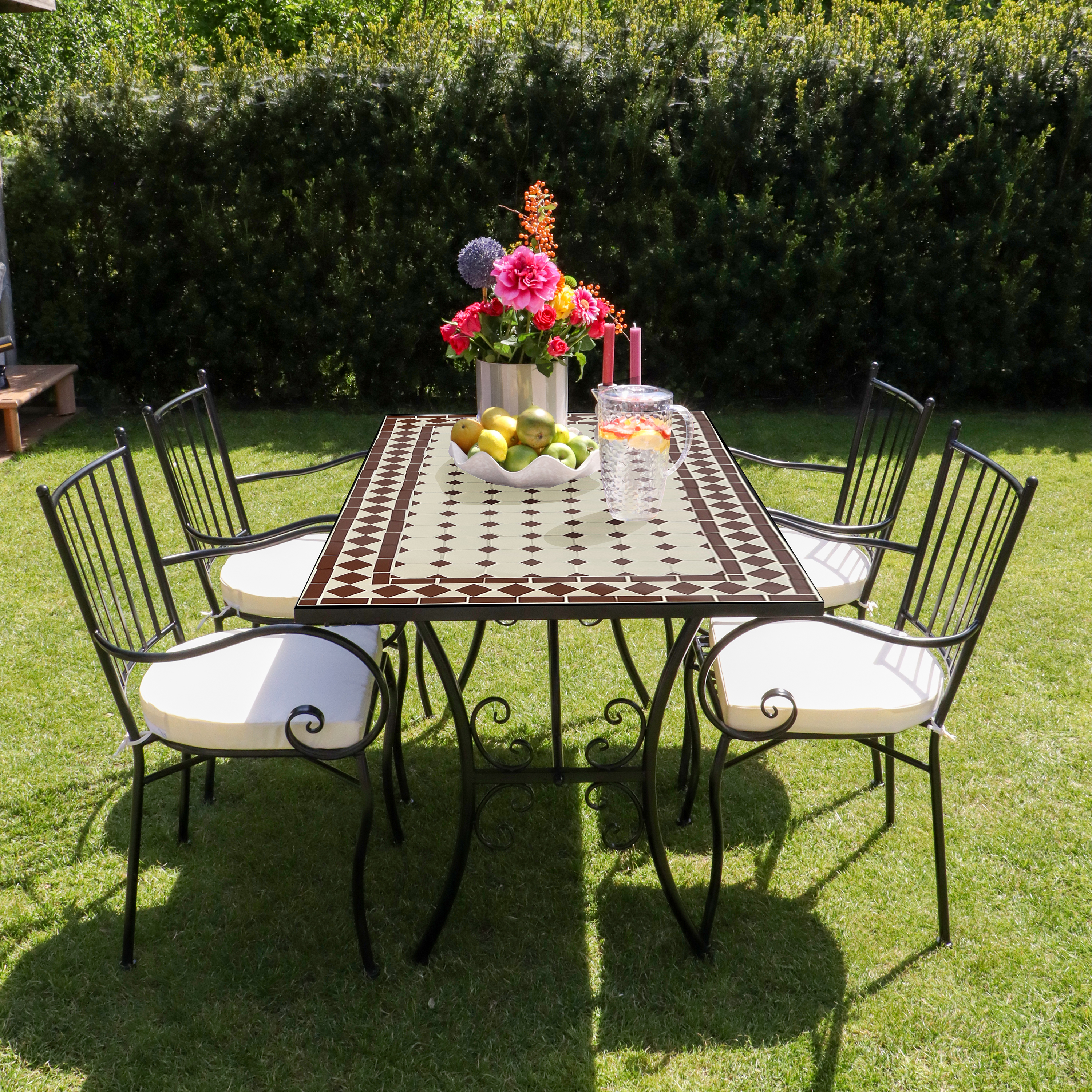 AXI Leonie 5-piece Bistro Set Mosaic - Red/White