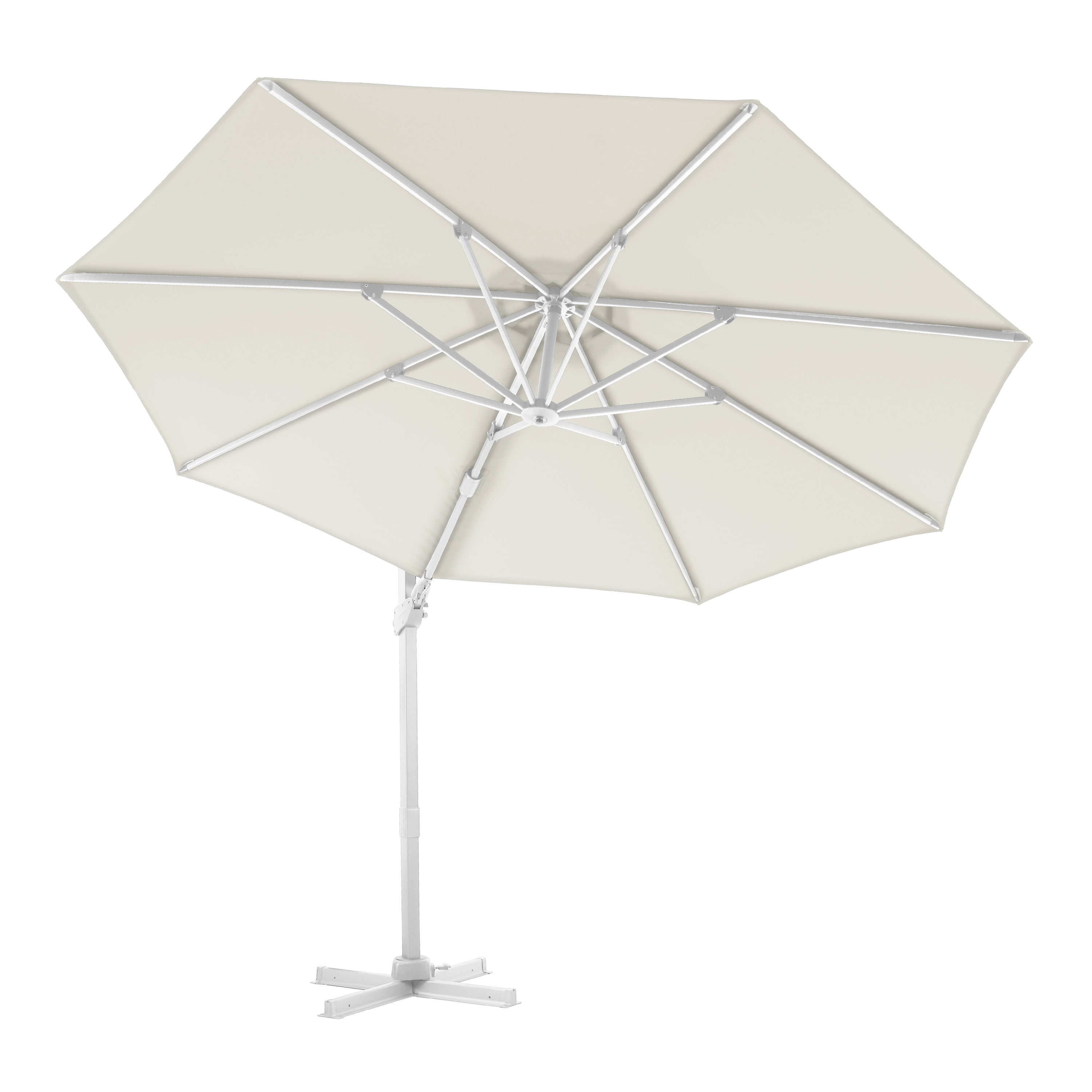 AXI Cyrus Premium Parasol déporté Ø 300cm Blanc/beige