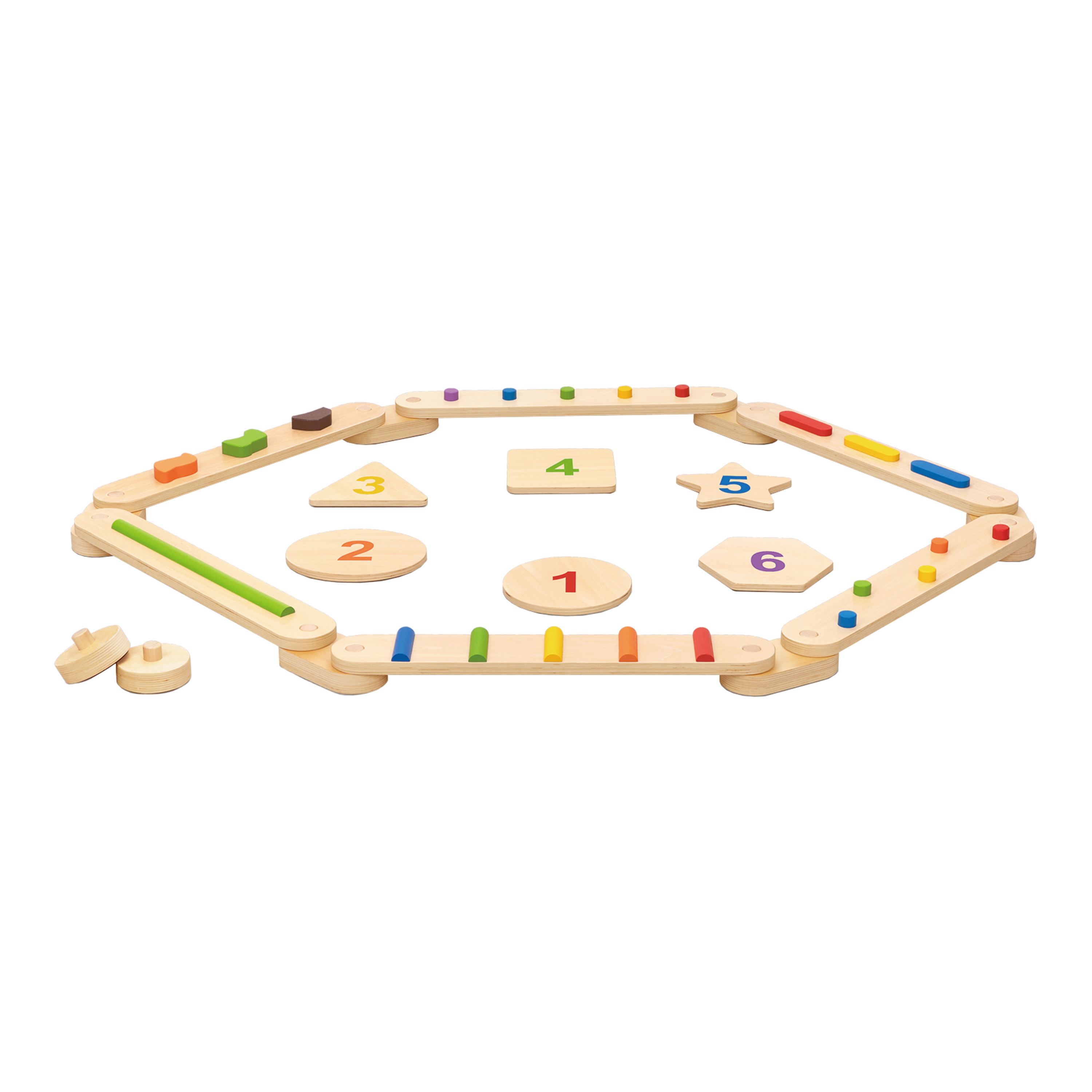 Tooky Toy Wooden Balance Beam and Stepping Stones