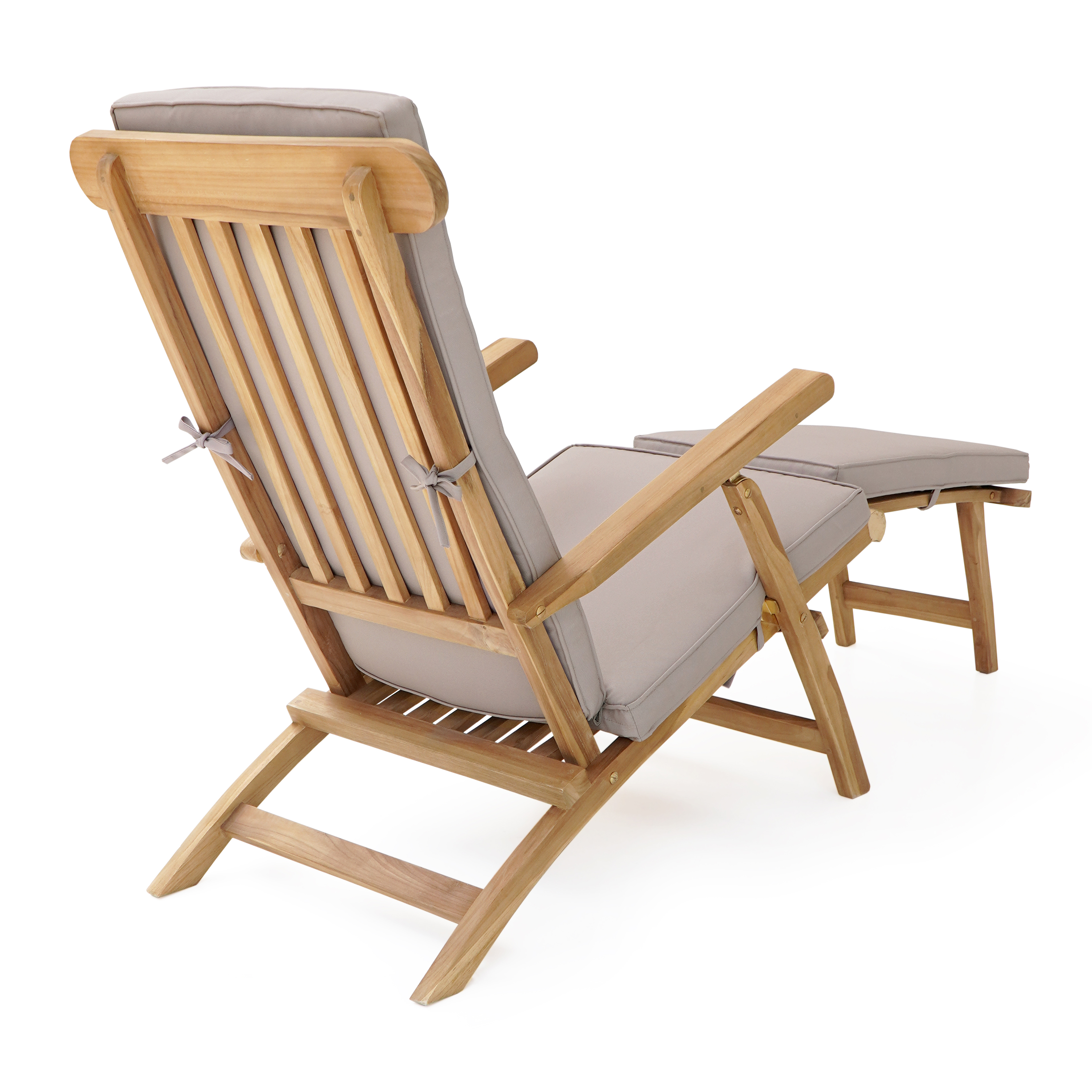 AXI Costa Deckchair with cushion - Teak-8720365062766 AXI Costa Deckchair with cushion - Teak