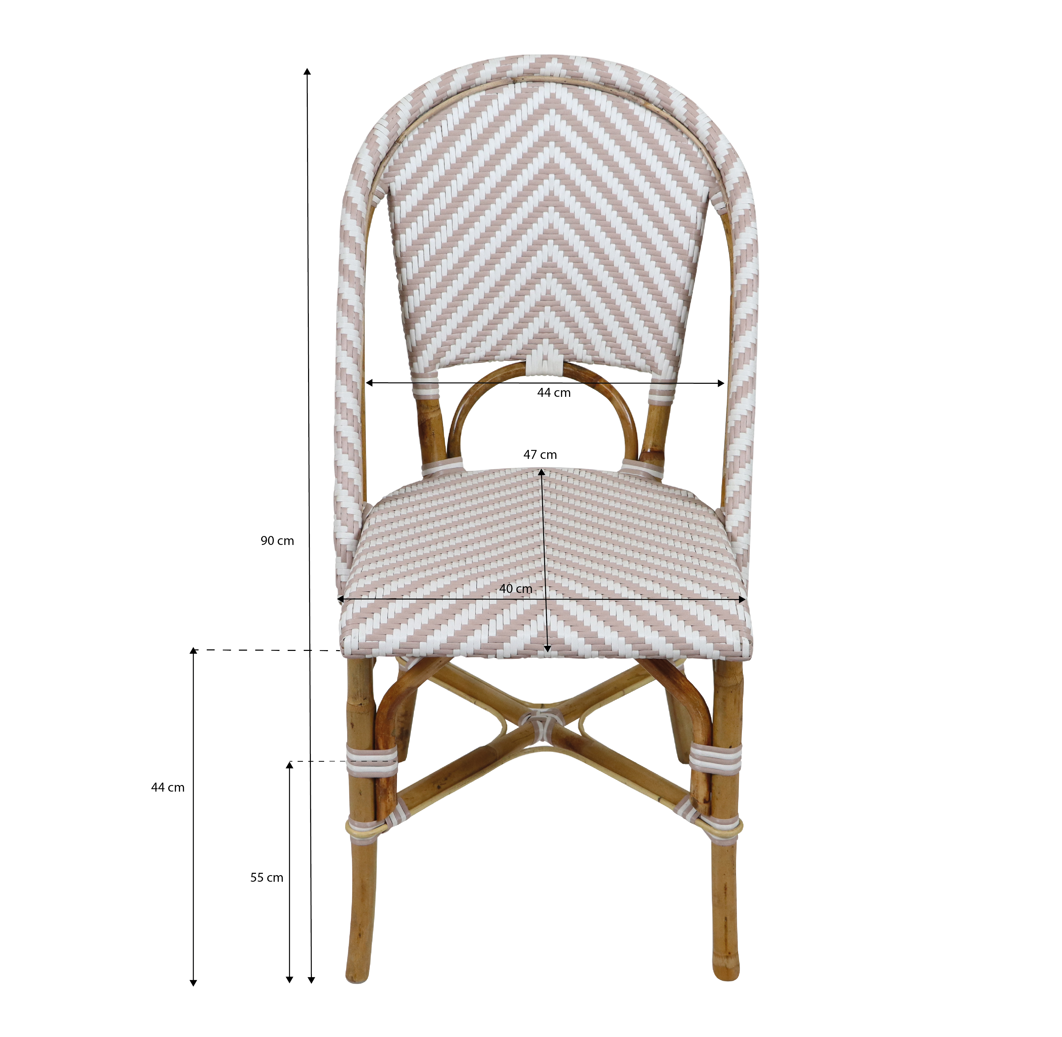 AXI Jacqueline Rattan Bistro Set Brown/White