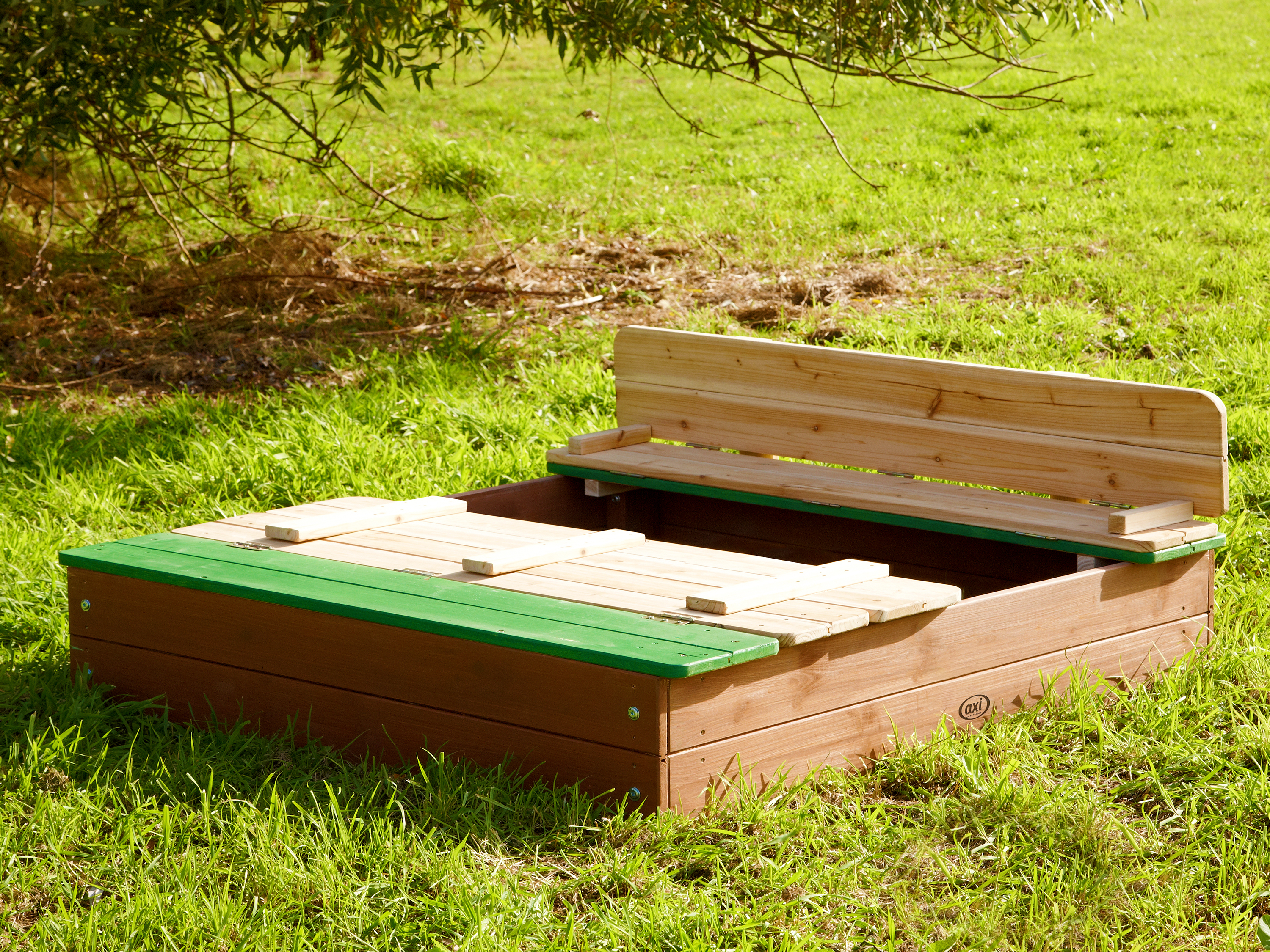 AXI Ella XL Sandbox - 120 x 120 cm - Brown/Green