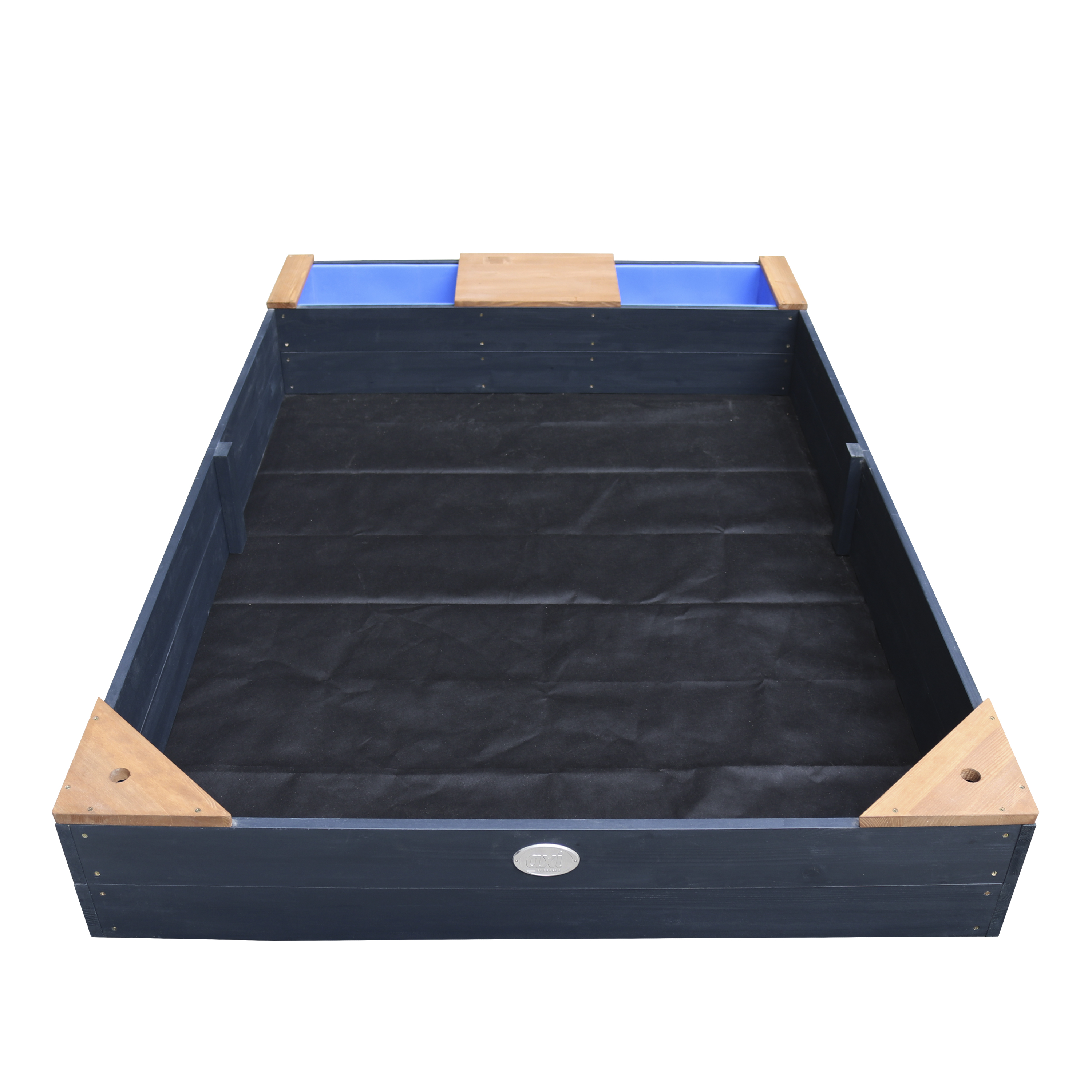 AXI Kelly Sandbox with Bins and Bench - 180 x 115 cm - Anthracite/Brown