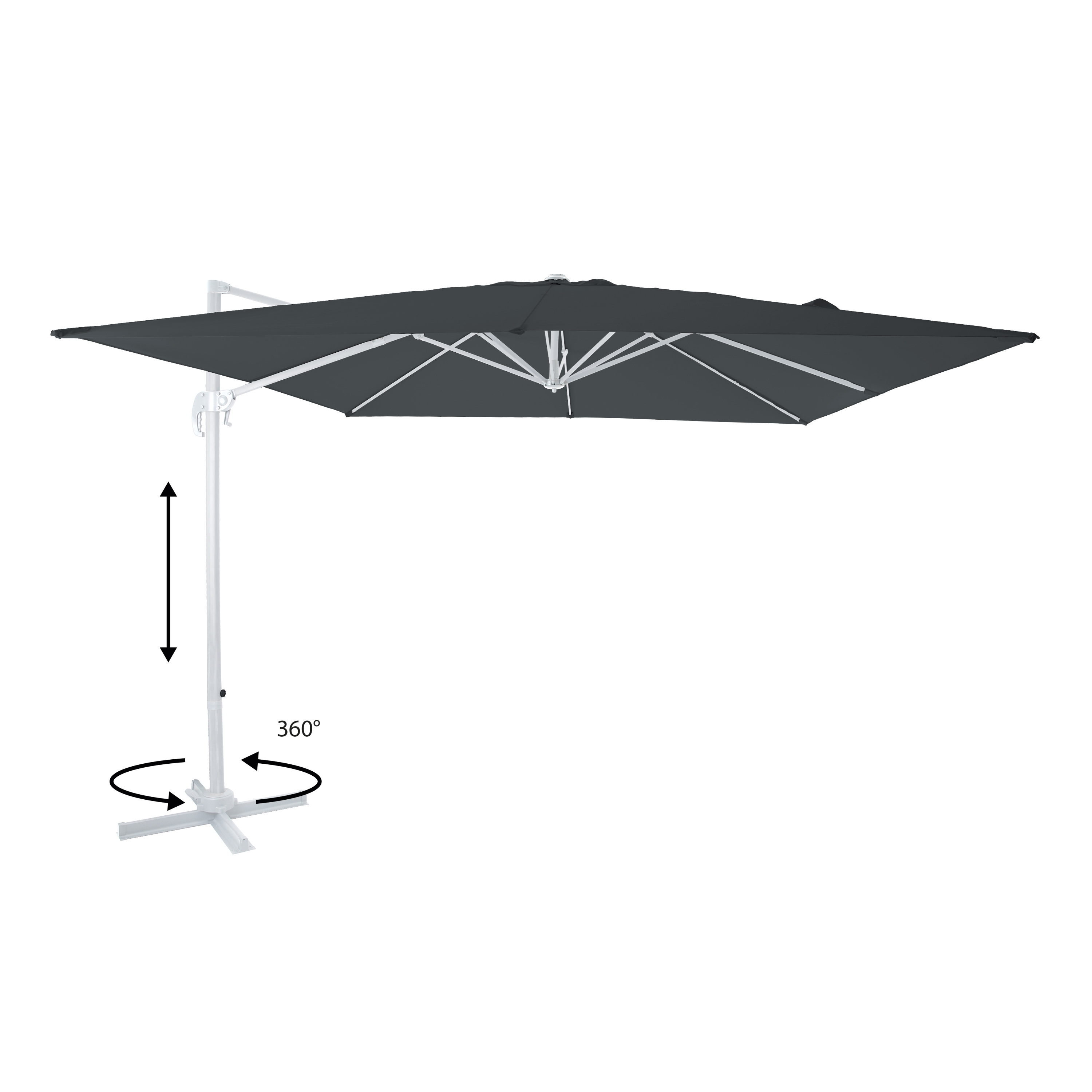 AXI Nima Parasol déporté 300x300cm Blanc/Gris 