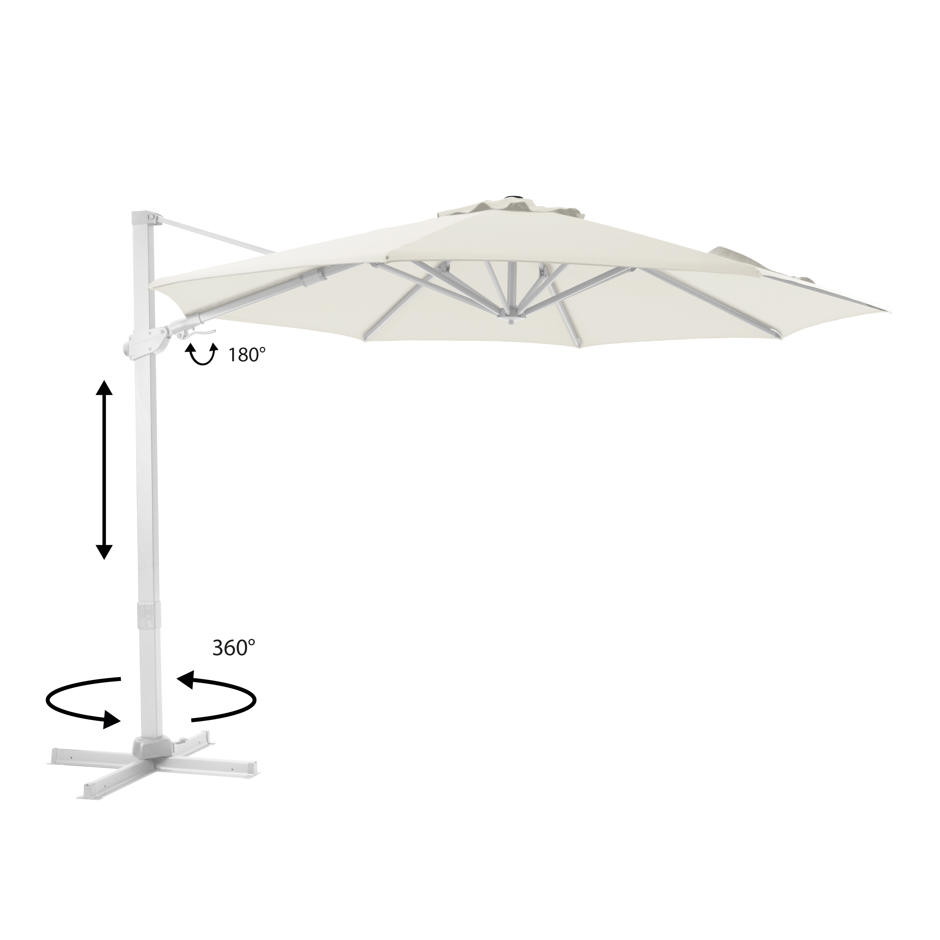 AXI Cyrus Premium Parasol déporté Ø 300cm Blanc/beige