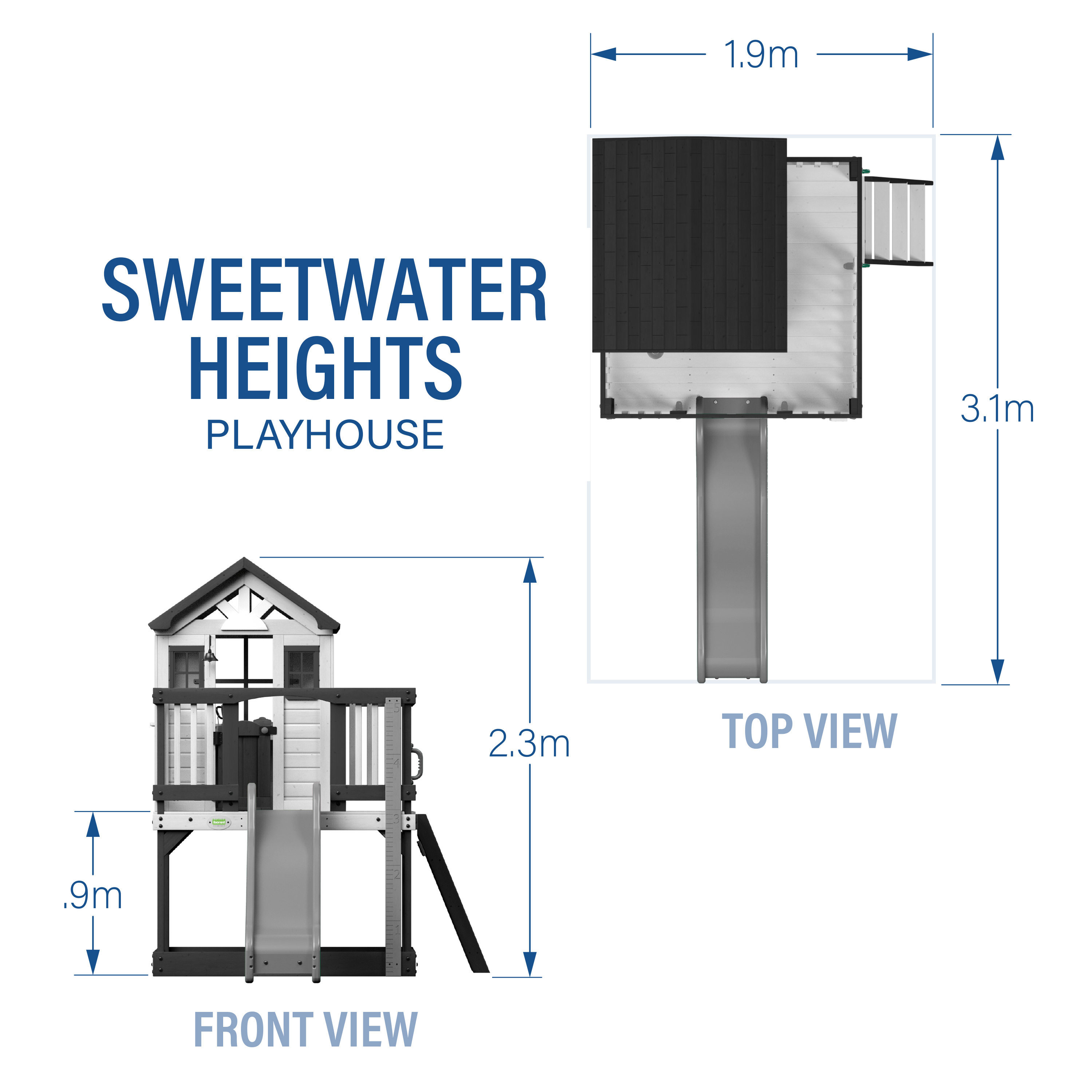 Backyard Discovery Sweetwater Heights Maisonnette de jardin avec toboggan 