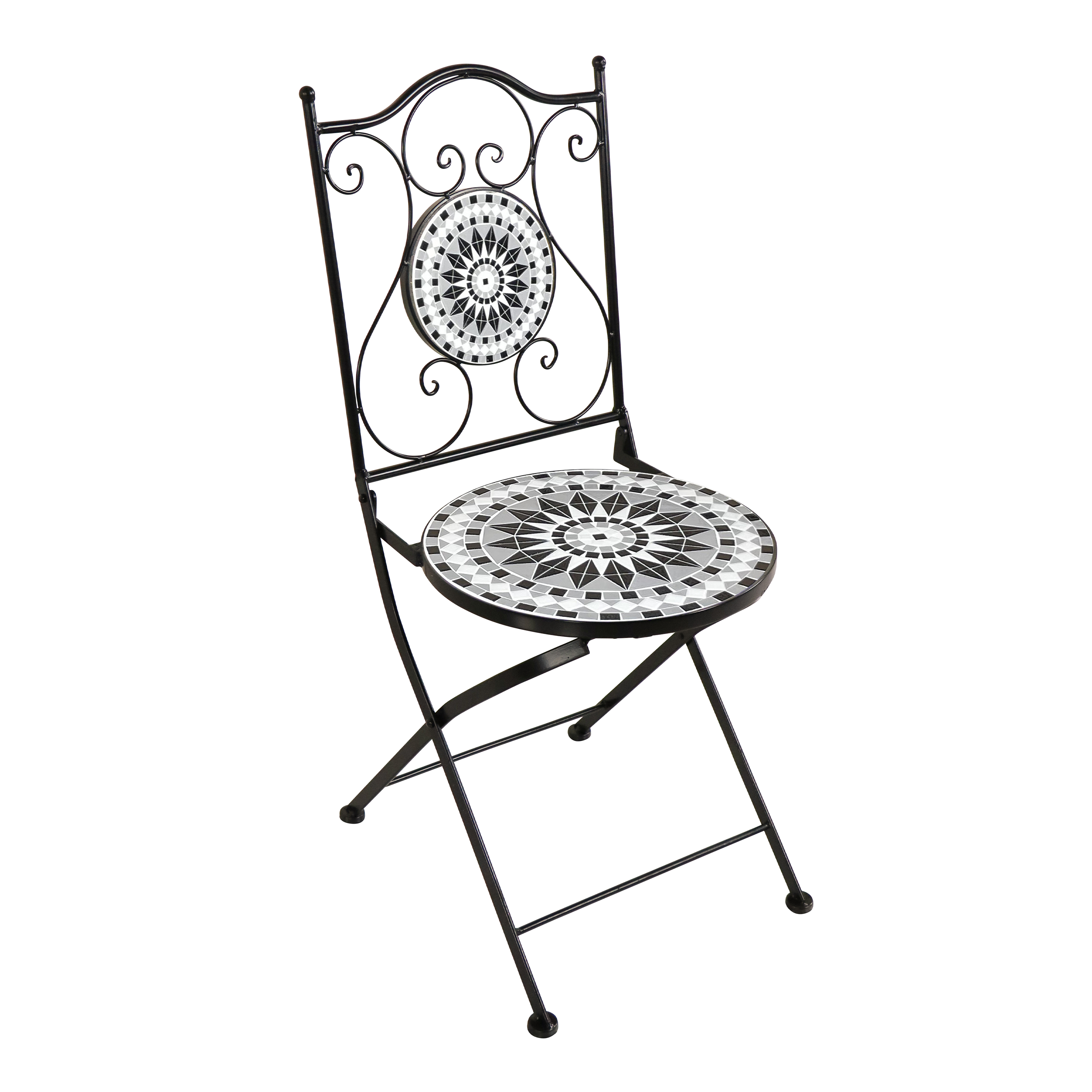 AXI Amélie Bistro Chairs Foldable Black/White – Set 2 pieces