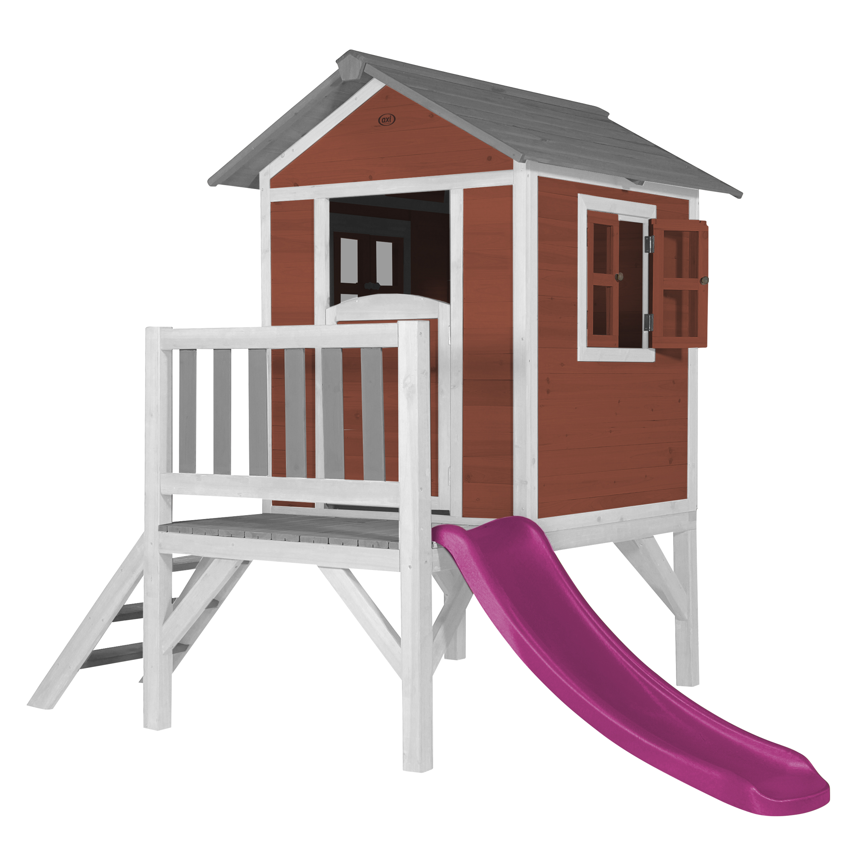 AXI Lodge XL Playhouse Scandinavian Red - Purple Slide