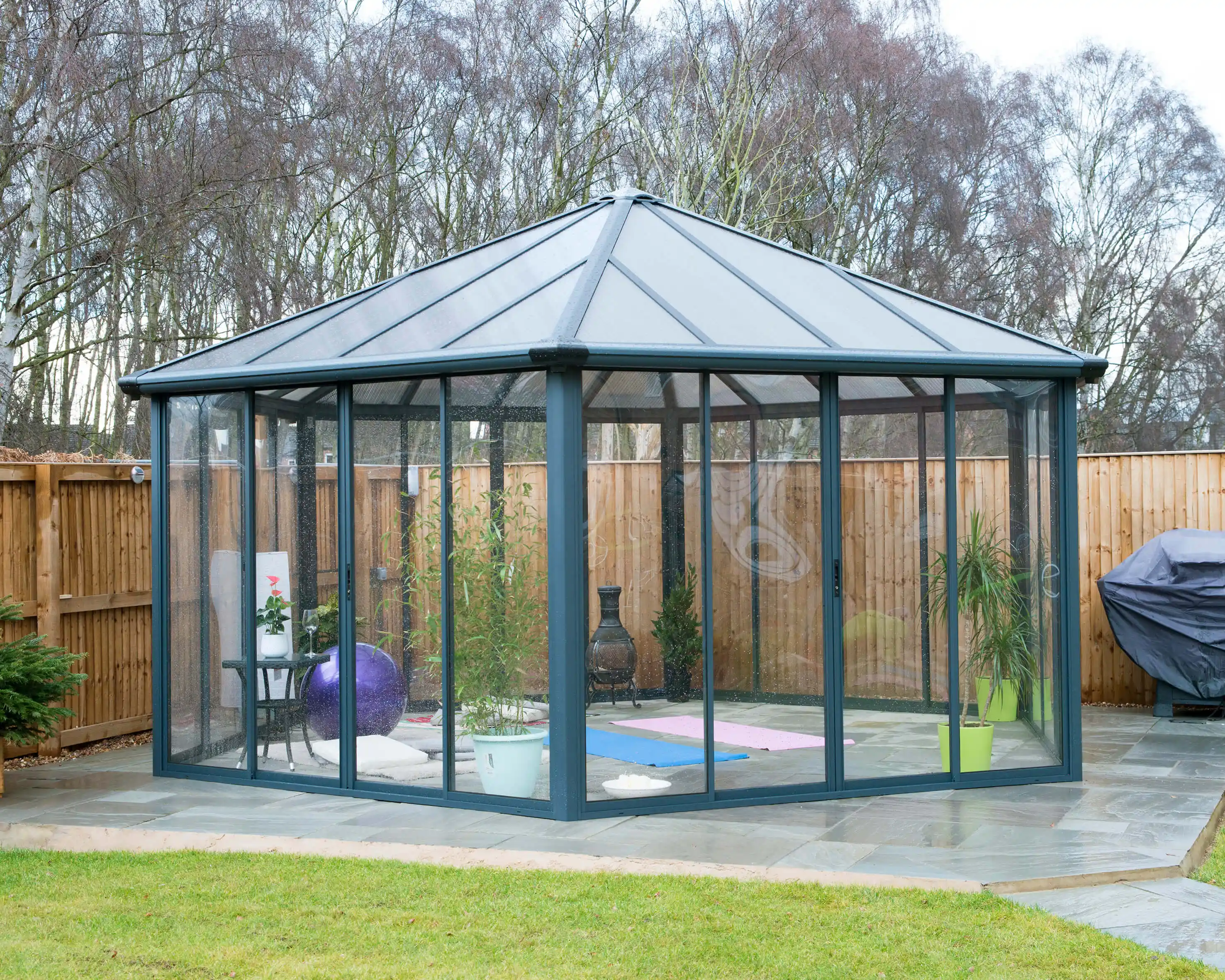 Canopia Garda Pavillon de jardin 520X595X332 cm Gris Foncé