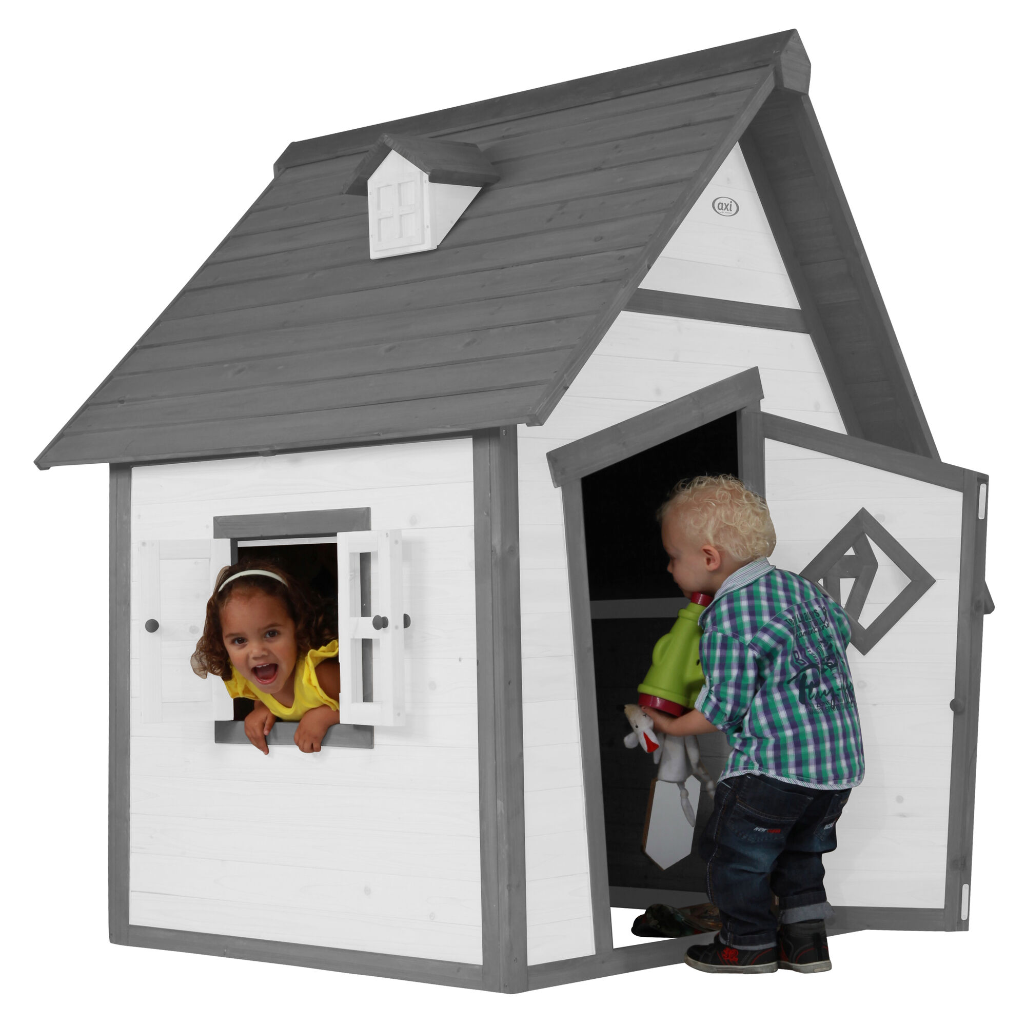 AXI Cabin Playhouse Grey/white-8717973938866 AXI Cabin Playhouse Grey/white