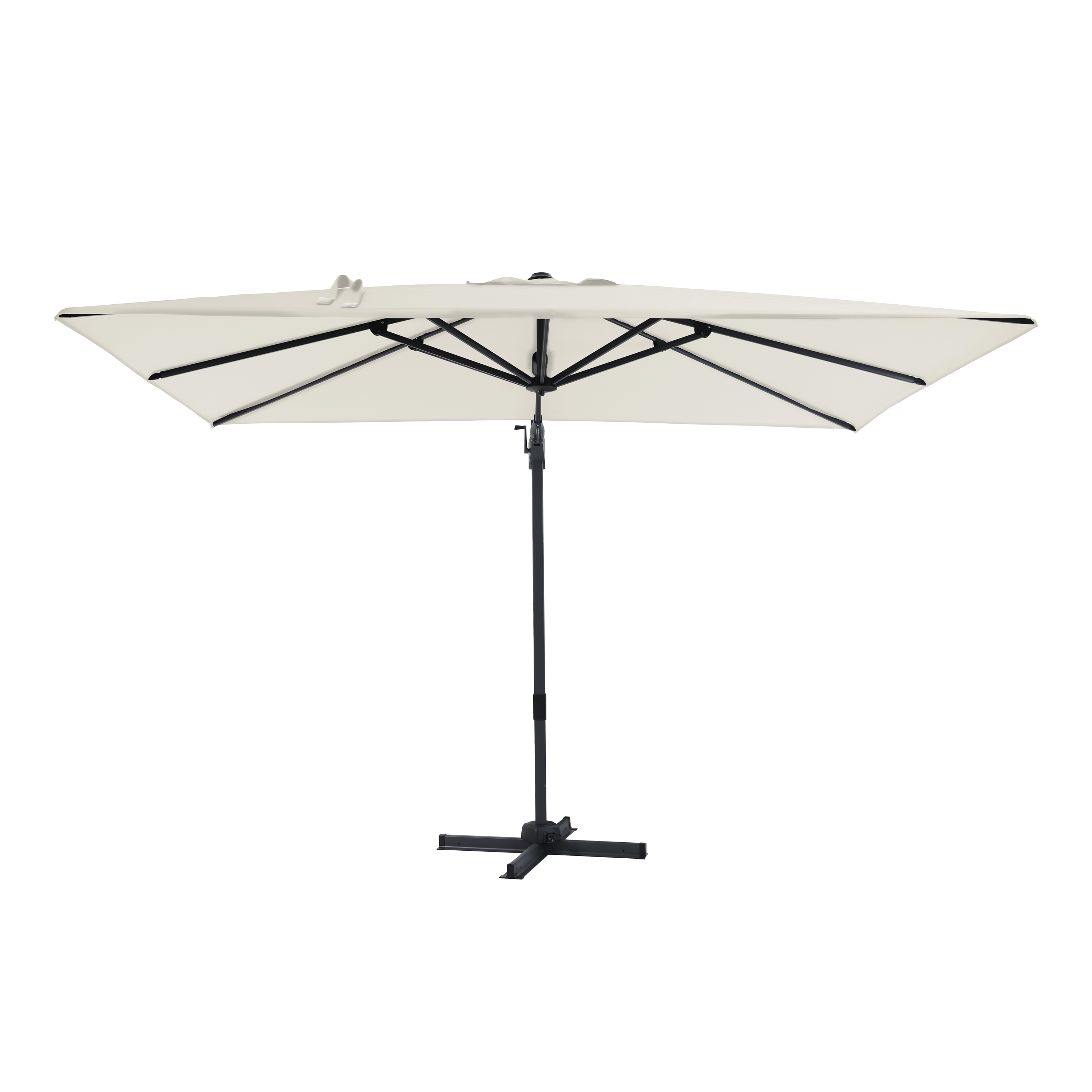 AXI Milad Premium Parasol déporté 200x300cm Anthracite/Beige