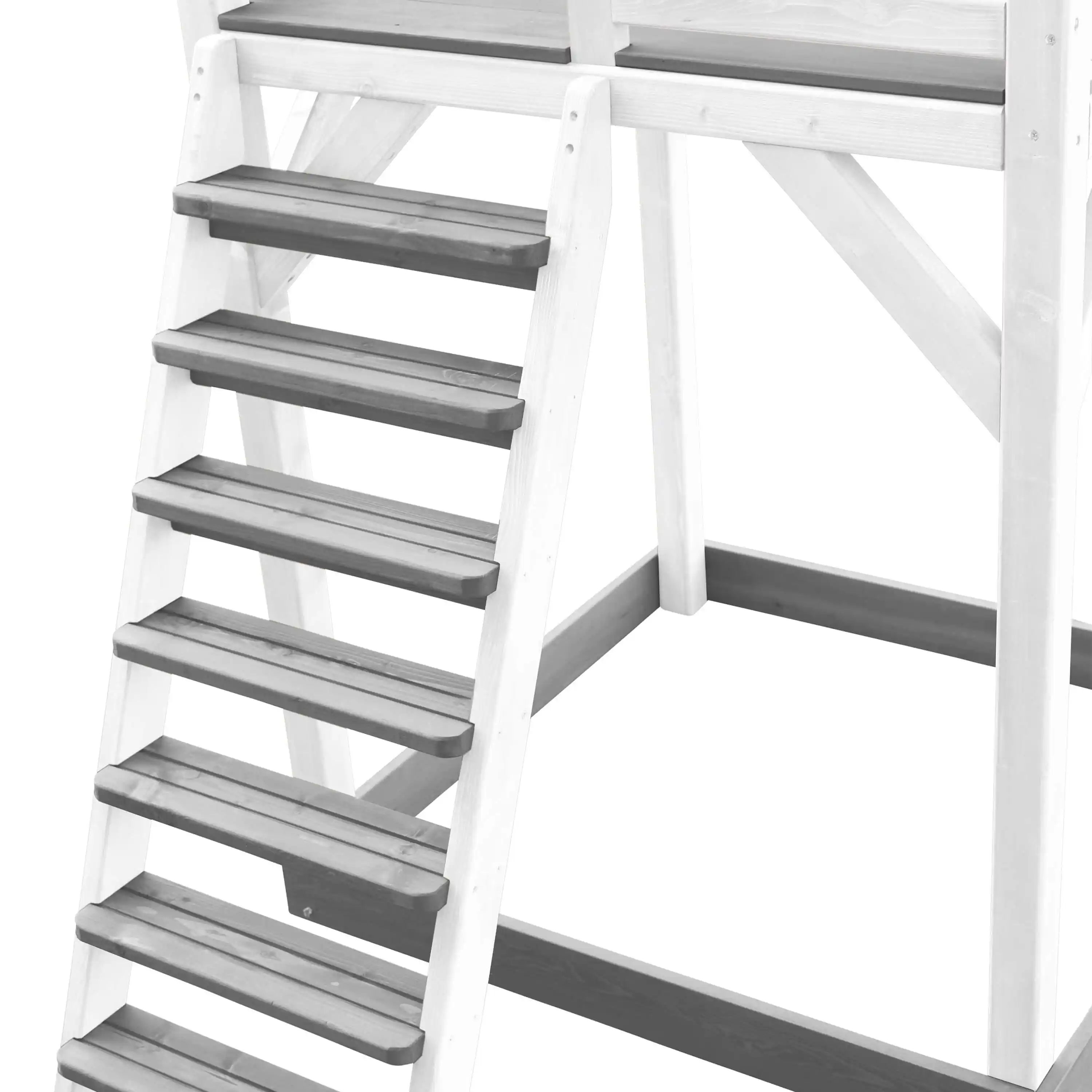 AXI Beach Tower Speeltoren met Roxy Nestschommel Grijs/wit - Paarse glijbaan