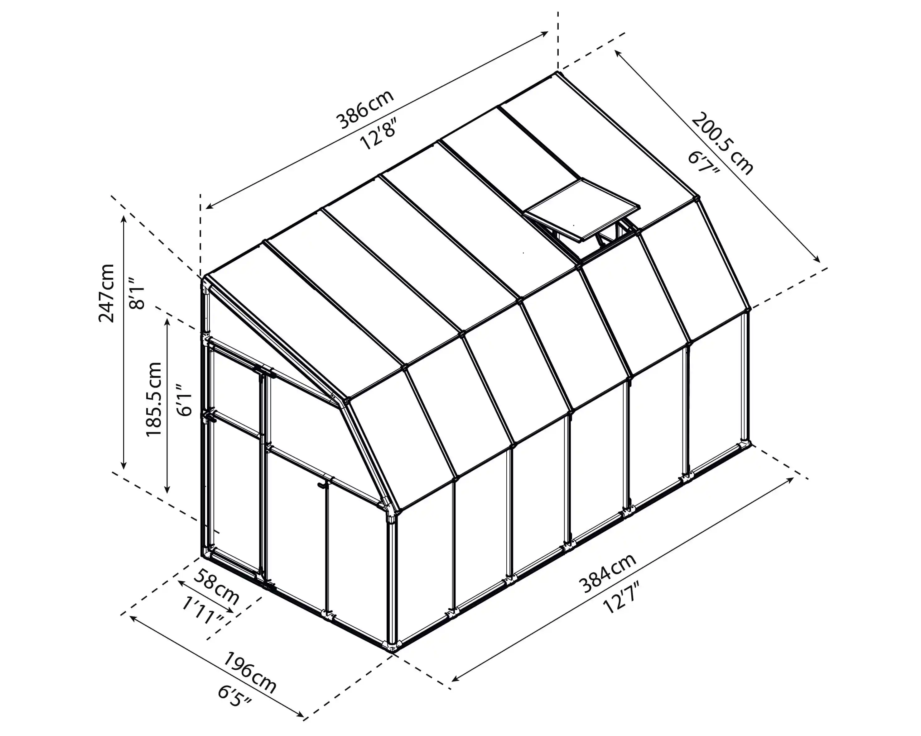Canopia Sun Room 386X200 cm veranda en Solarium Wit Helder