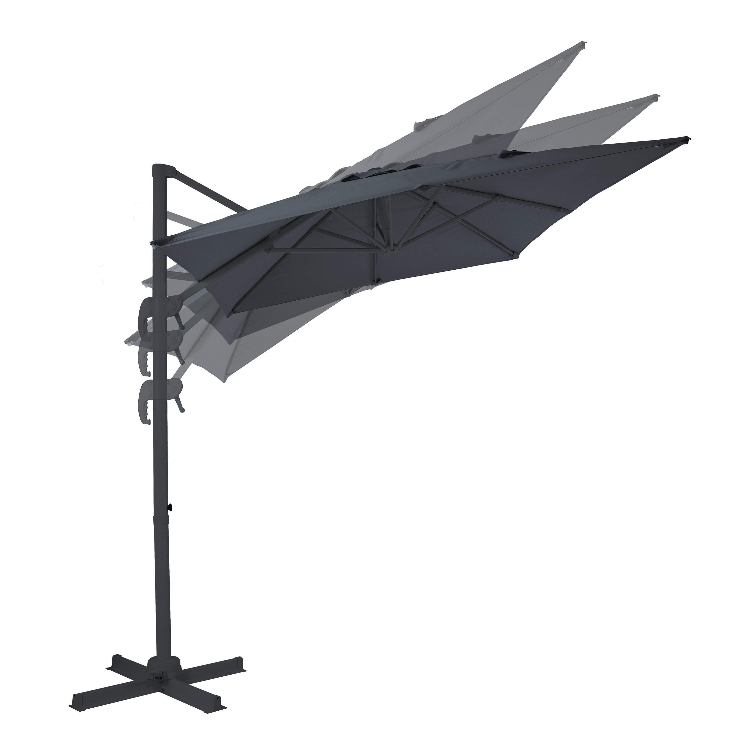 AXI Coco Parasol déporté 200x300cm Anthracite/gris 