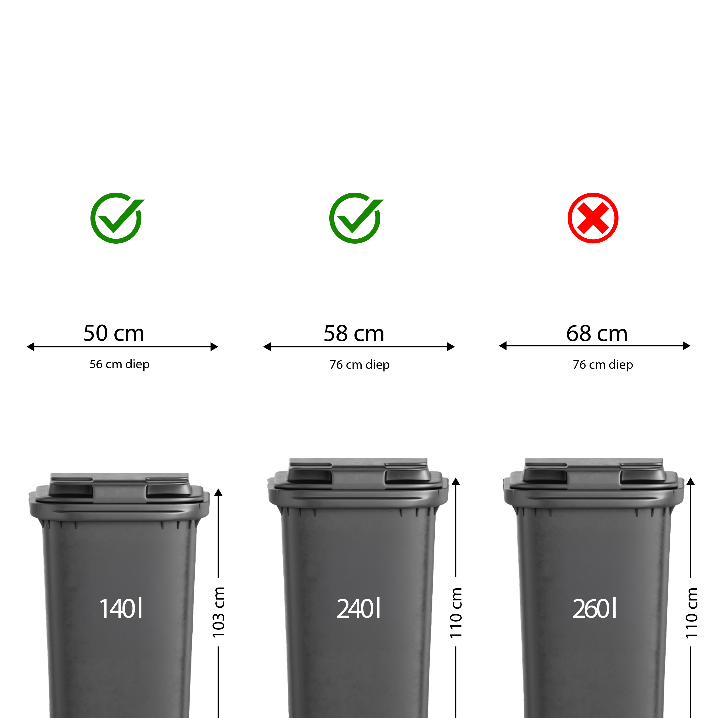 AXI Leon Bin Storage with Louis Parcel Postbox Anthracite/Wood Look – 4 Garbage Bins