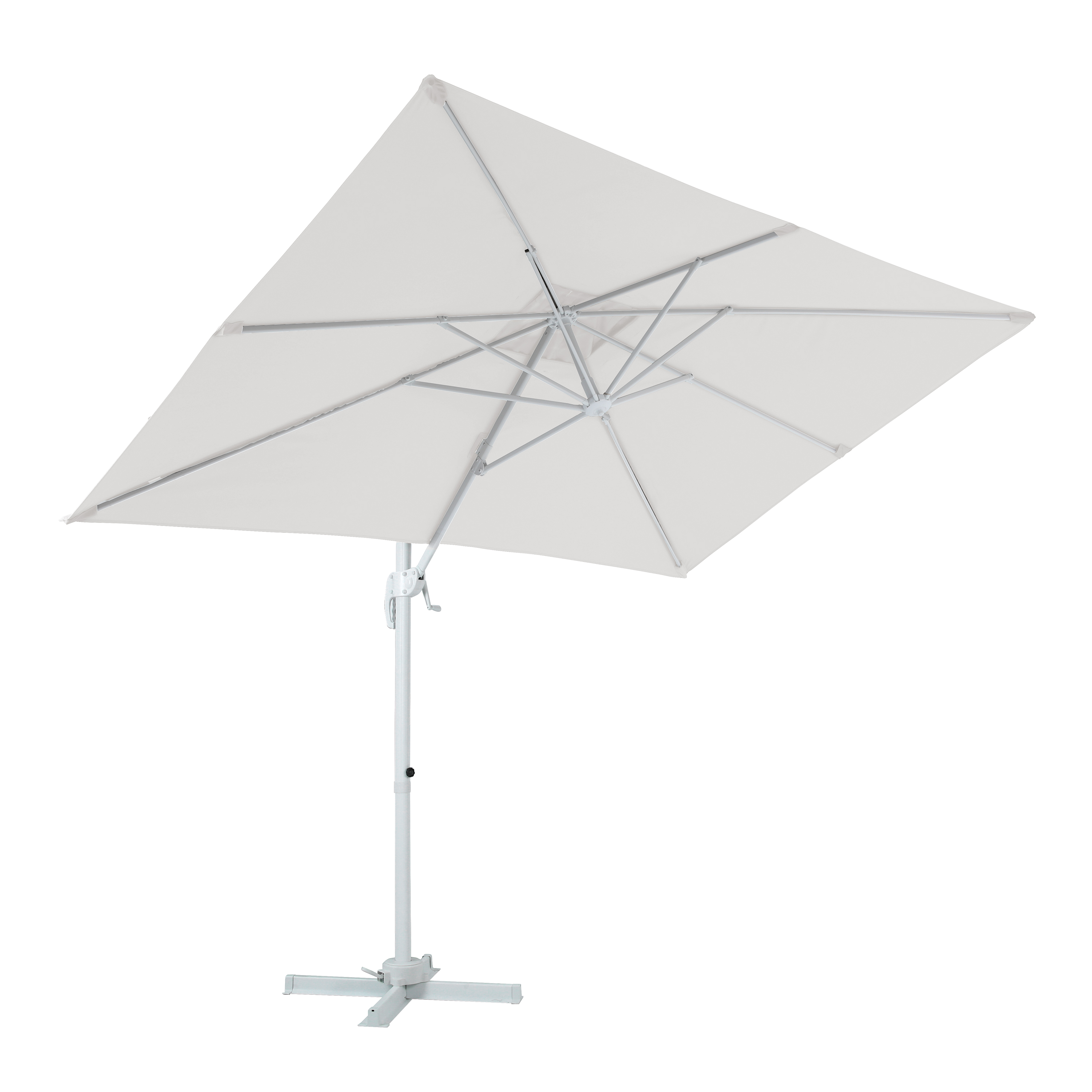 AXI Coco Parasol déporté 200x300cm blanc/beige 