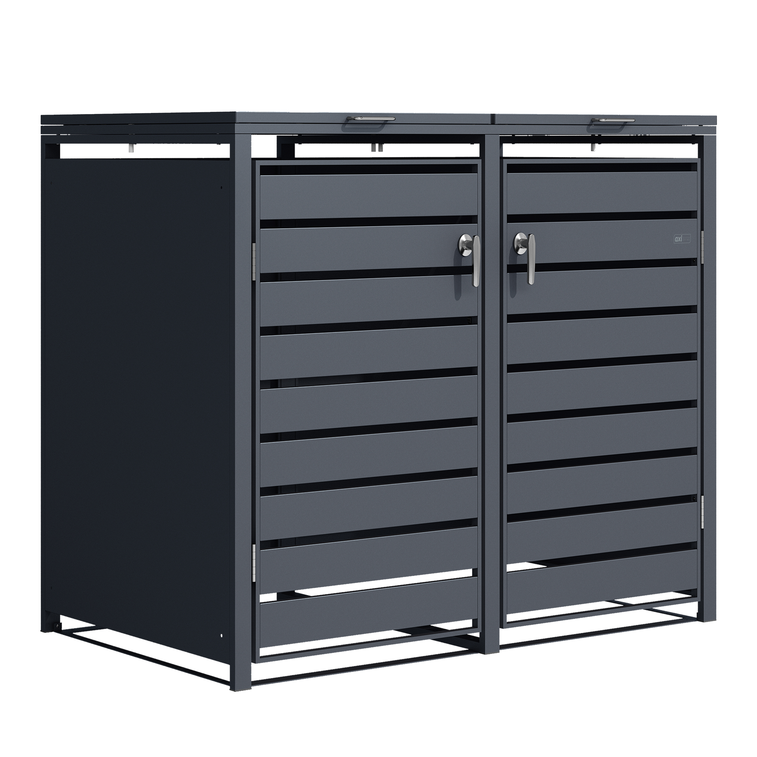 AXI Lucas Metal Garbage Bin Shed Anthracite - 2 Garbage Bins