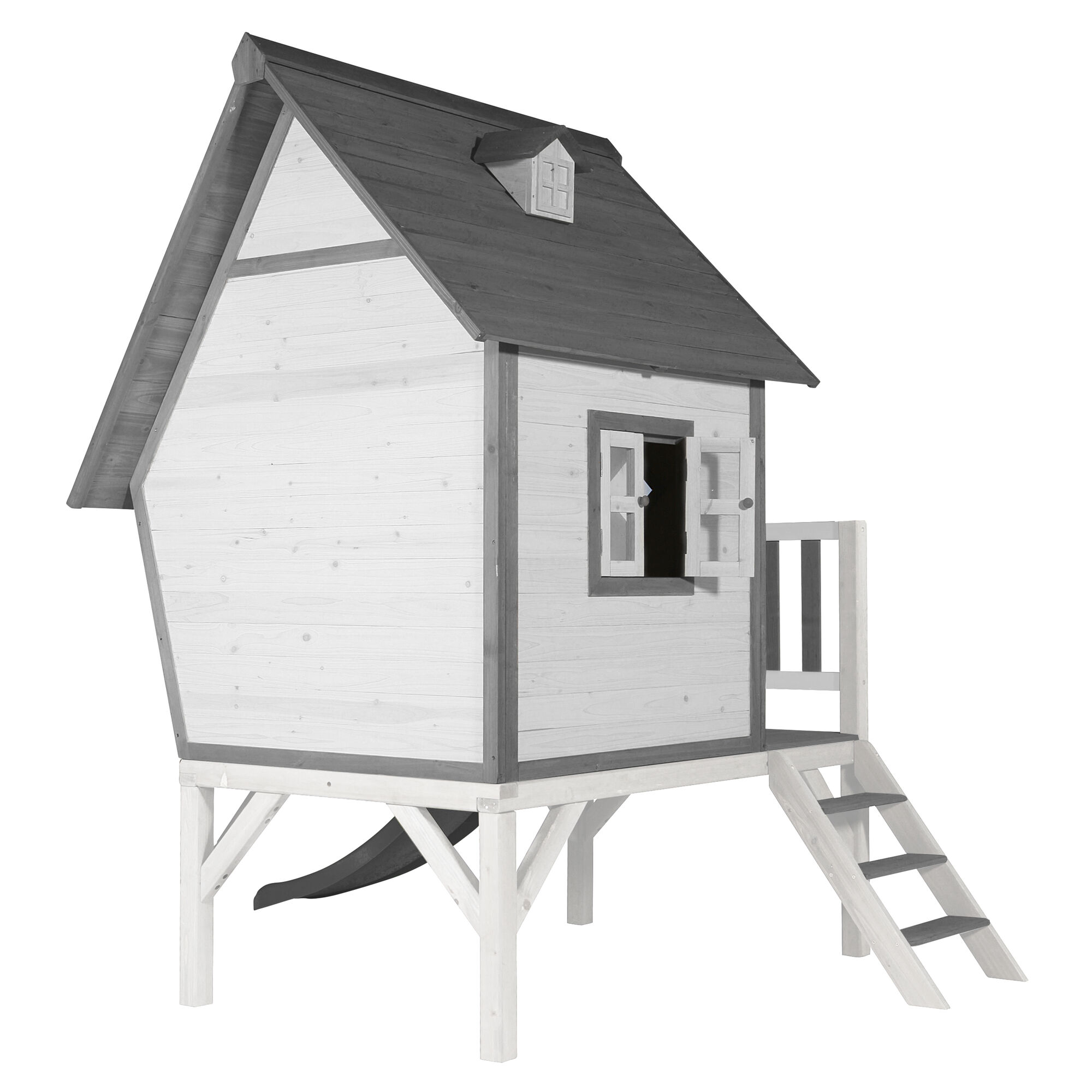 AXI Cabin XL Speelhuis Grijs/wit - Grijze Glijbaan