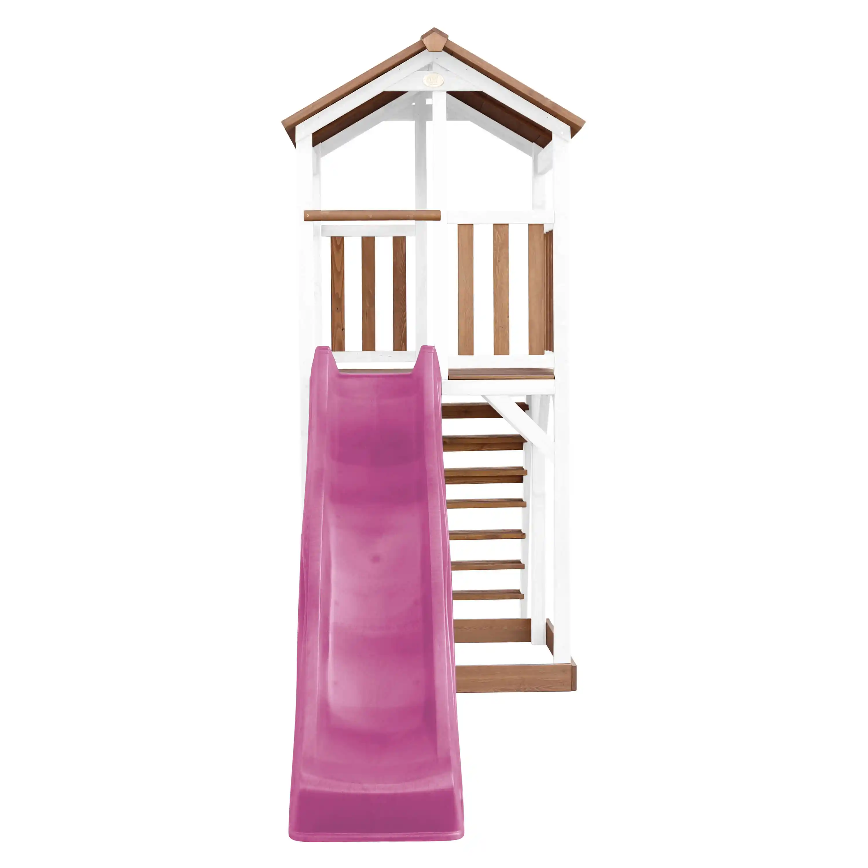 AXI Beach Tower Aire de jeux Marron/Blanche - Toboggan Violet